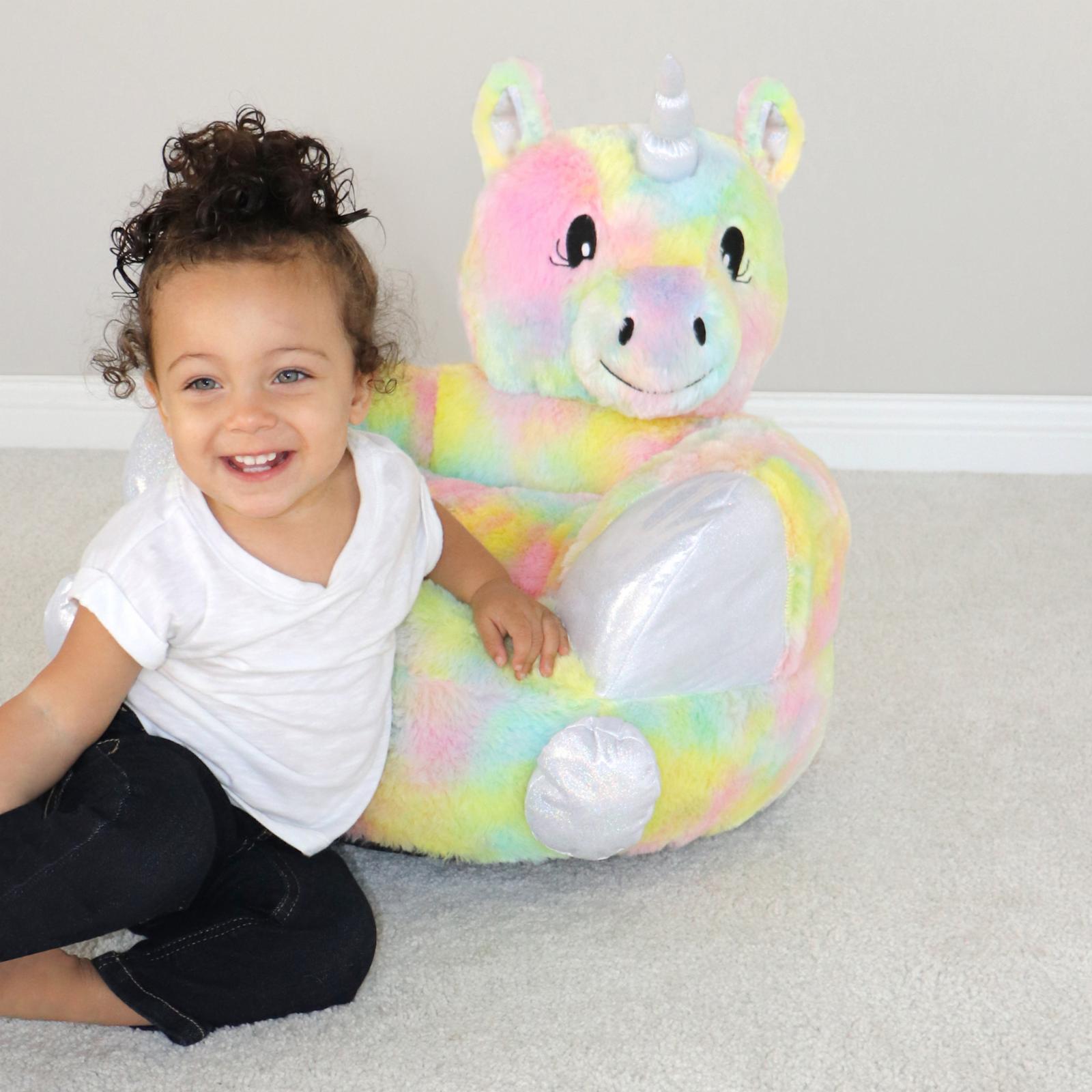 Trend Lab Toddler Plush Rainbow Unicorn Character Chair - Image 5