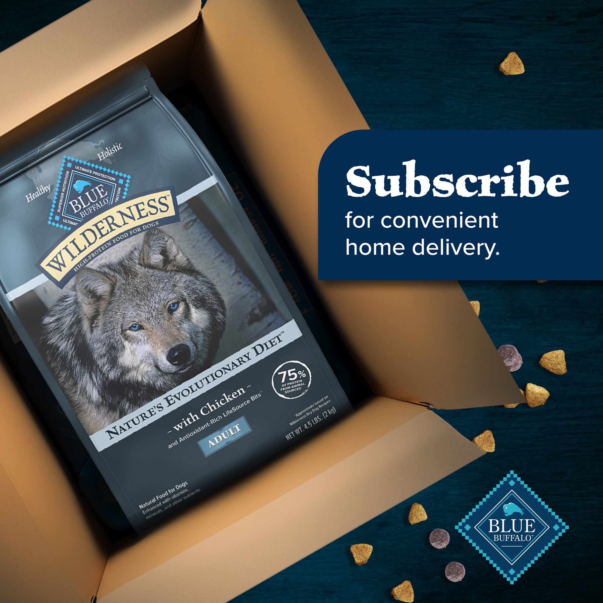 Blue Buffalo Wilderness Natural High-Protein Adult Dog Dry Food, Chicken Recipe, 28-lb. - Image 10