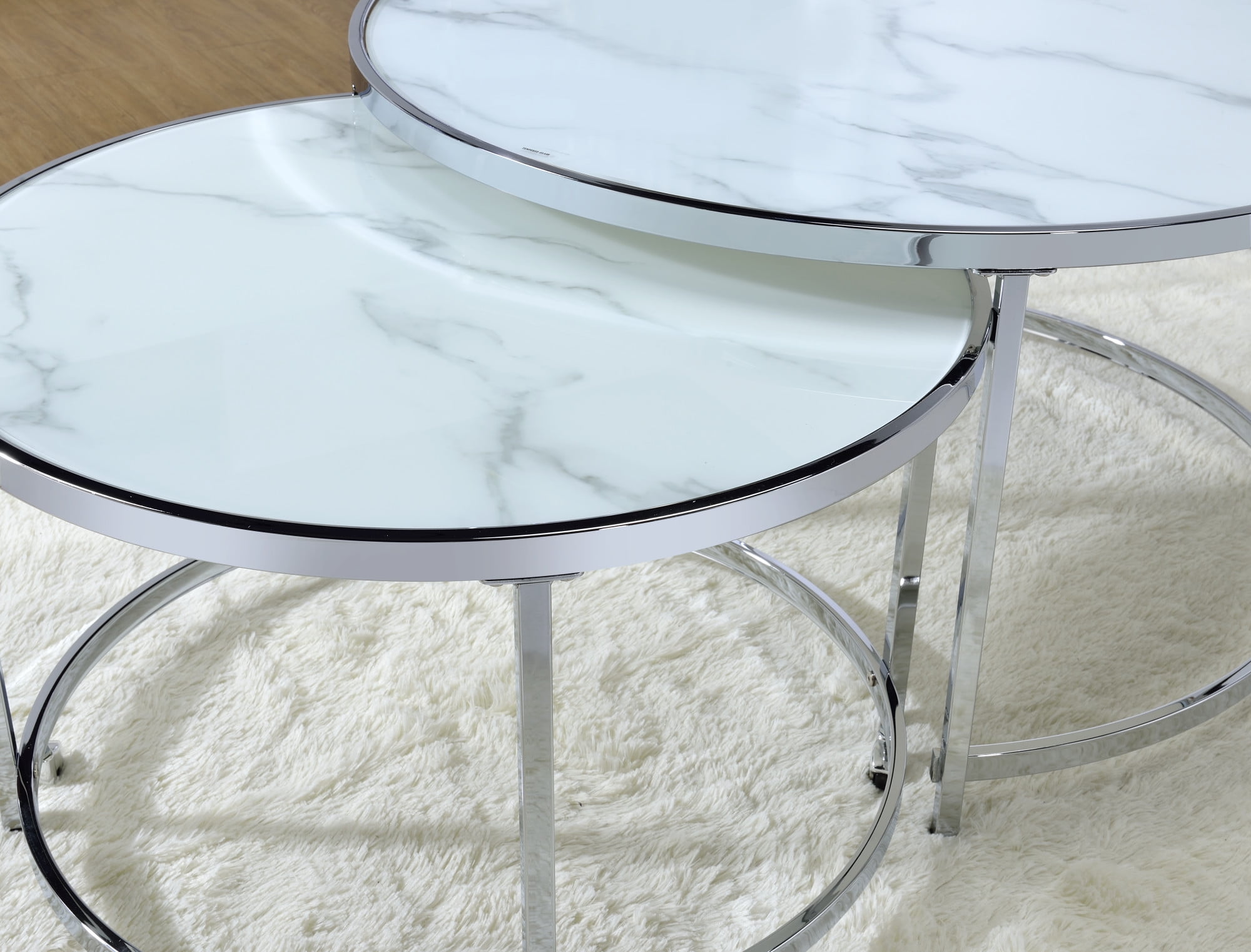 Steve Silver Rayne Faux Marble Nesting Coffee Tables - Image 4