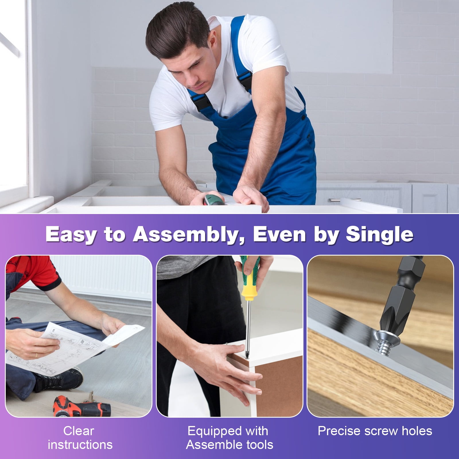 TV Stand for Living Room, Entertainment Center for TVs up to 65 inch, TV Console Table with Adjustable Shelves, Carbon fiber - Image 8