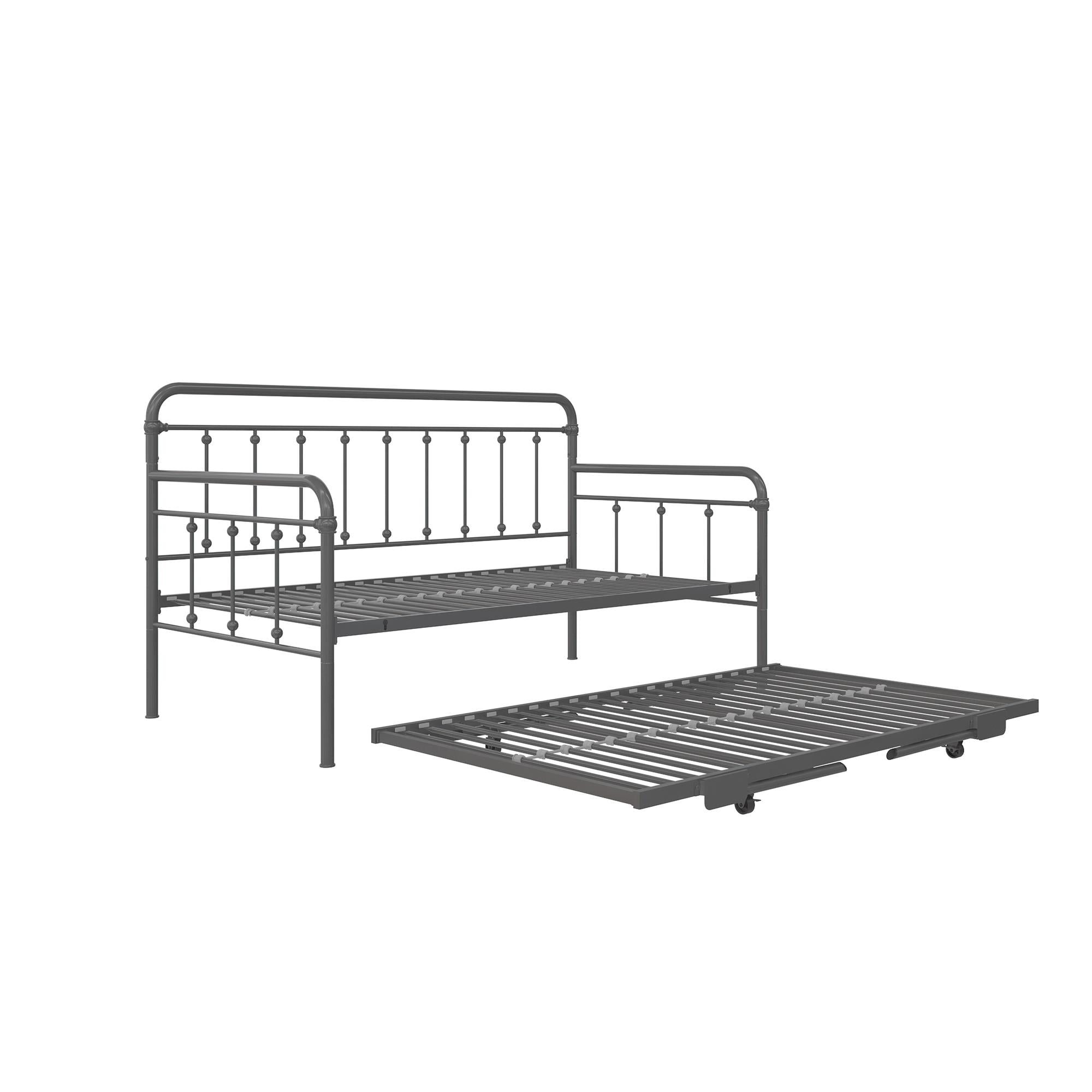 DHP Locky Metal Daybed with Pop Up Trundle Bed, Twin over Twin, Gunmetal Gray - Image 25