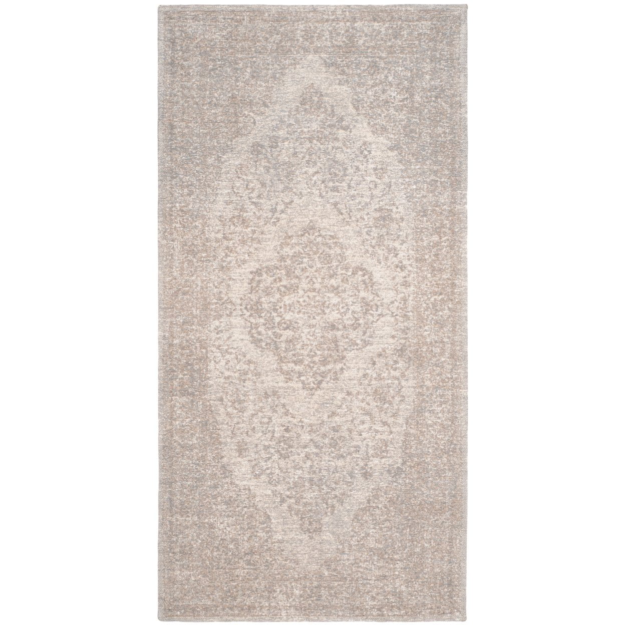 SAFAVIEH Classic Vintage Ivonette Overdyed Border Cotton Area Rug, Beige, 4' x 6' - Image 5