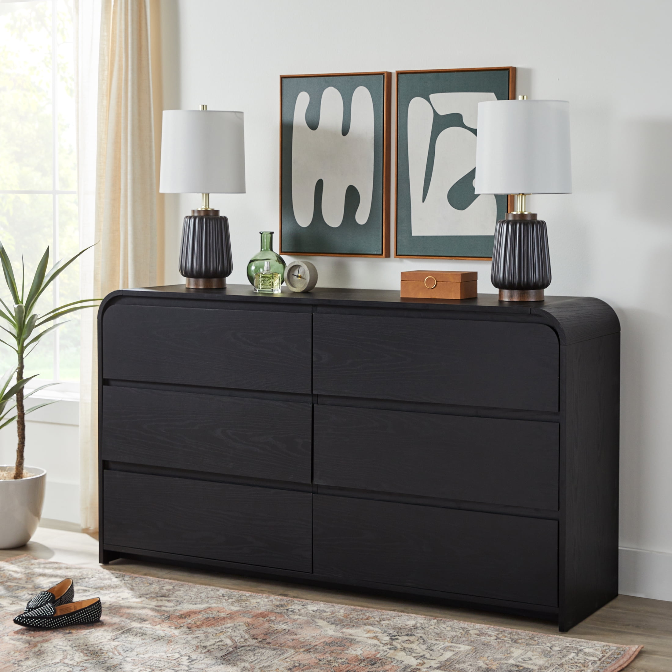 Better Homes & Gardens Juliet 64" Wide 6 Drawer Dresser, Black Finish - Image 2