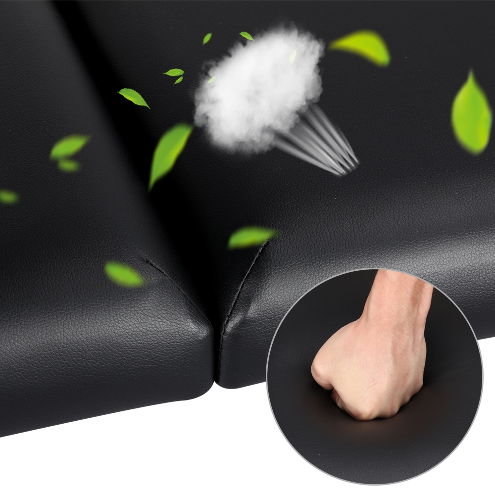 Renwick 3 Sections Adjustable Massage Bed Folding Massage Couch Portable Black - Image 8