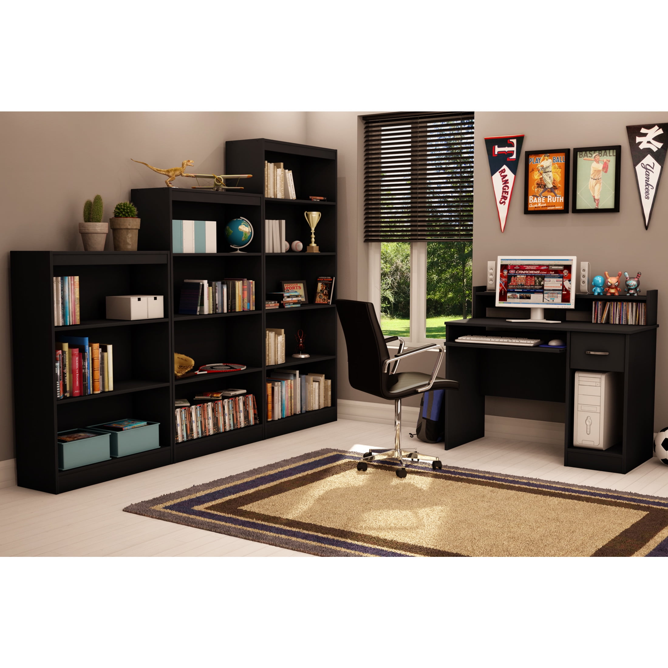 South Shore Axess, Contemporary Bookcase, Standard Black - Image 6