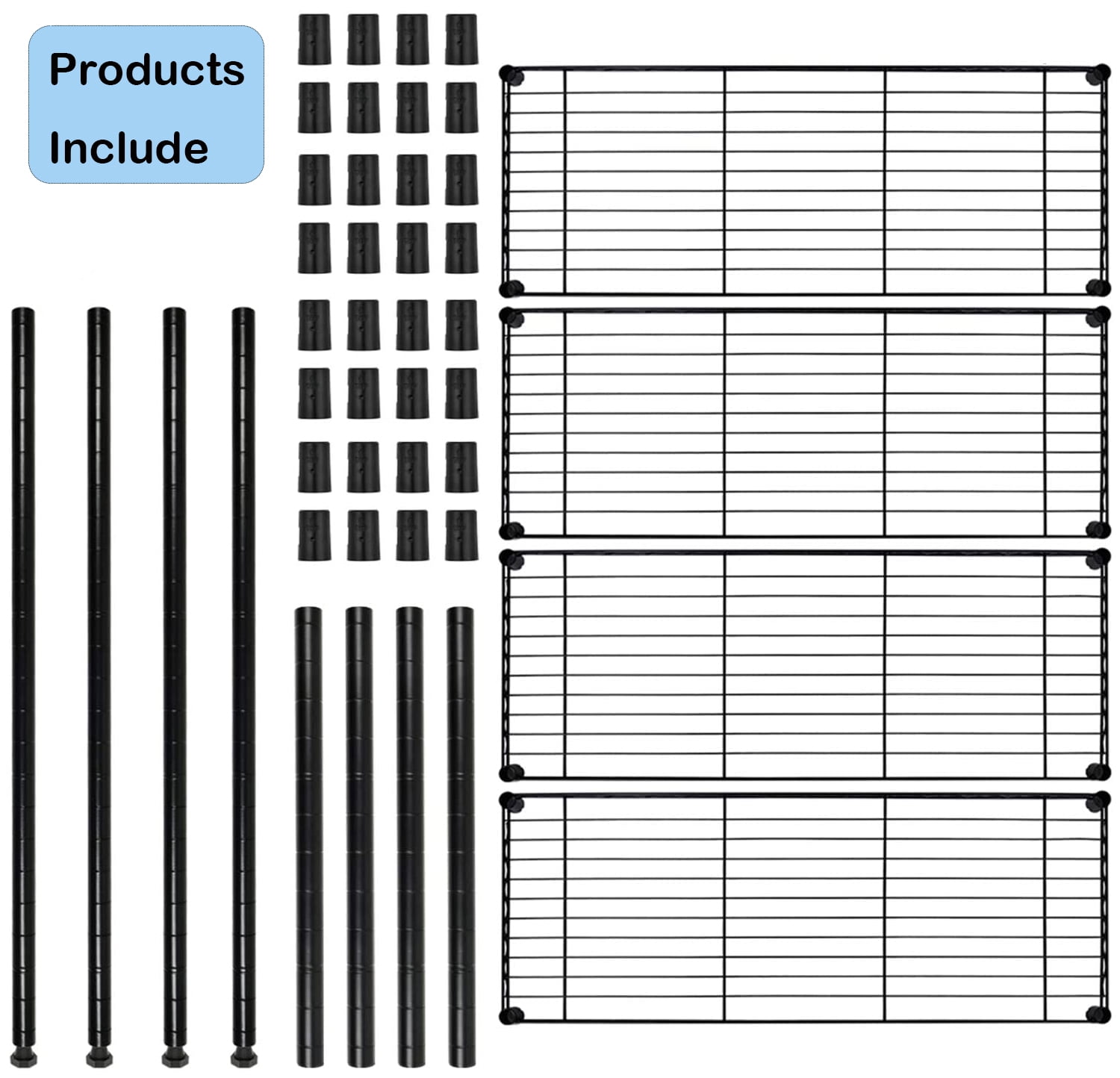 SUGIFT 4 Shelf Wire Shelving, Adjustable Storage Shelf Metal Storage Rack Wire Shelving Unit 1000Lbs Capacity 36" L x 14" W x 54" H - Image 11