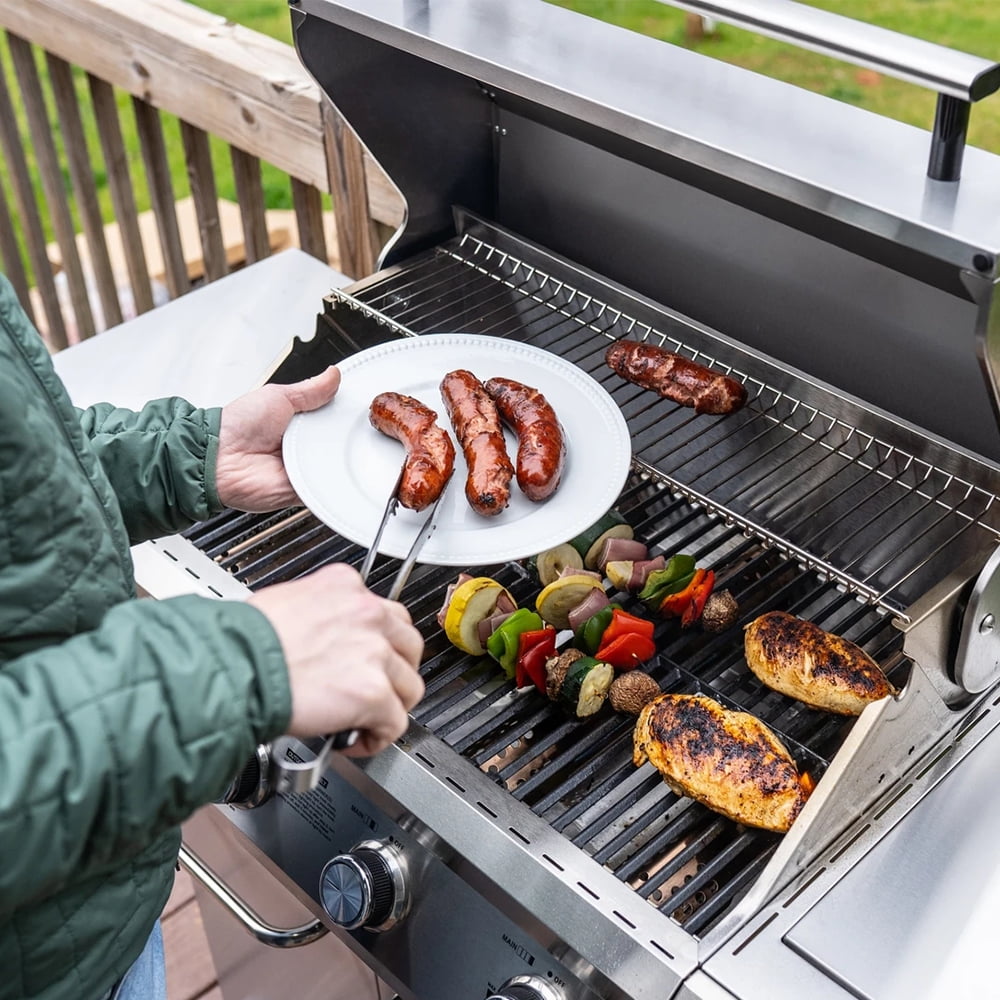 Monument Grills 4 Burner Dual Fuel Gas Grill with Stainless Steel Cabinet, Side Burner, Clear View Lid and LED Controls, 60,000 BTU - Image 15