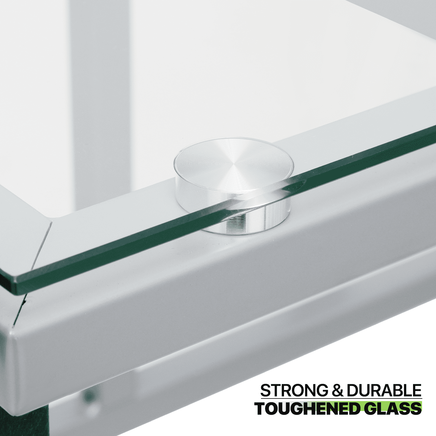 Magshion Tempered Glass Adjustable Height Drafting Table with Dual Drawers and Side Trays, Gray - Image 8