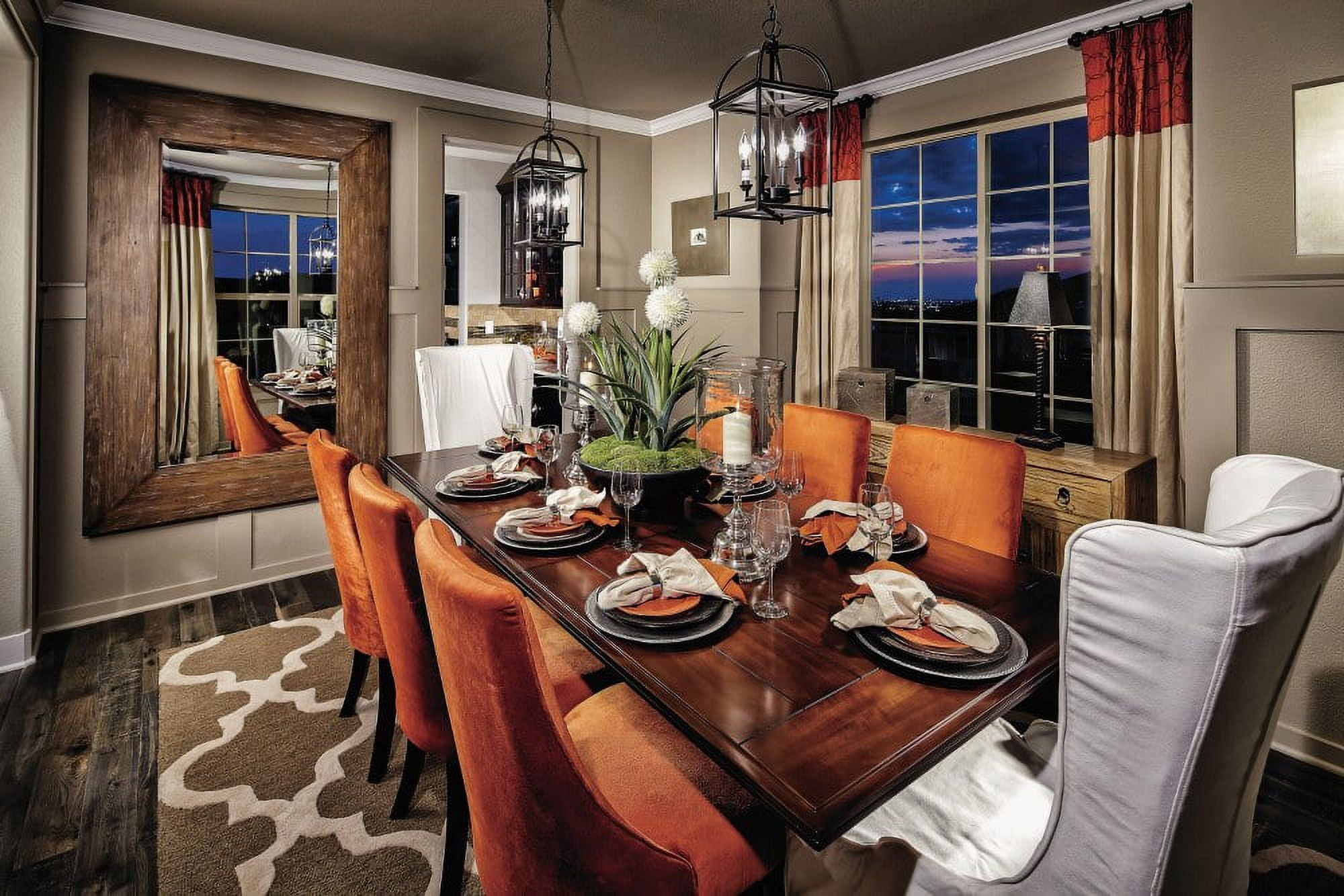 Progress Lighting, Piedmont Collection, 4-Light Foyer Lantern, Antique Bronze, Open Arching Roof, Burnished Silver Shade - Image 3