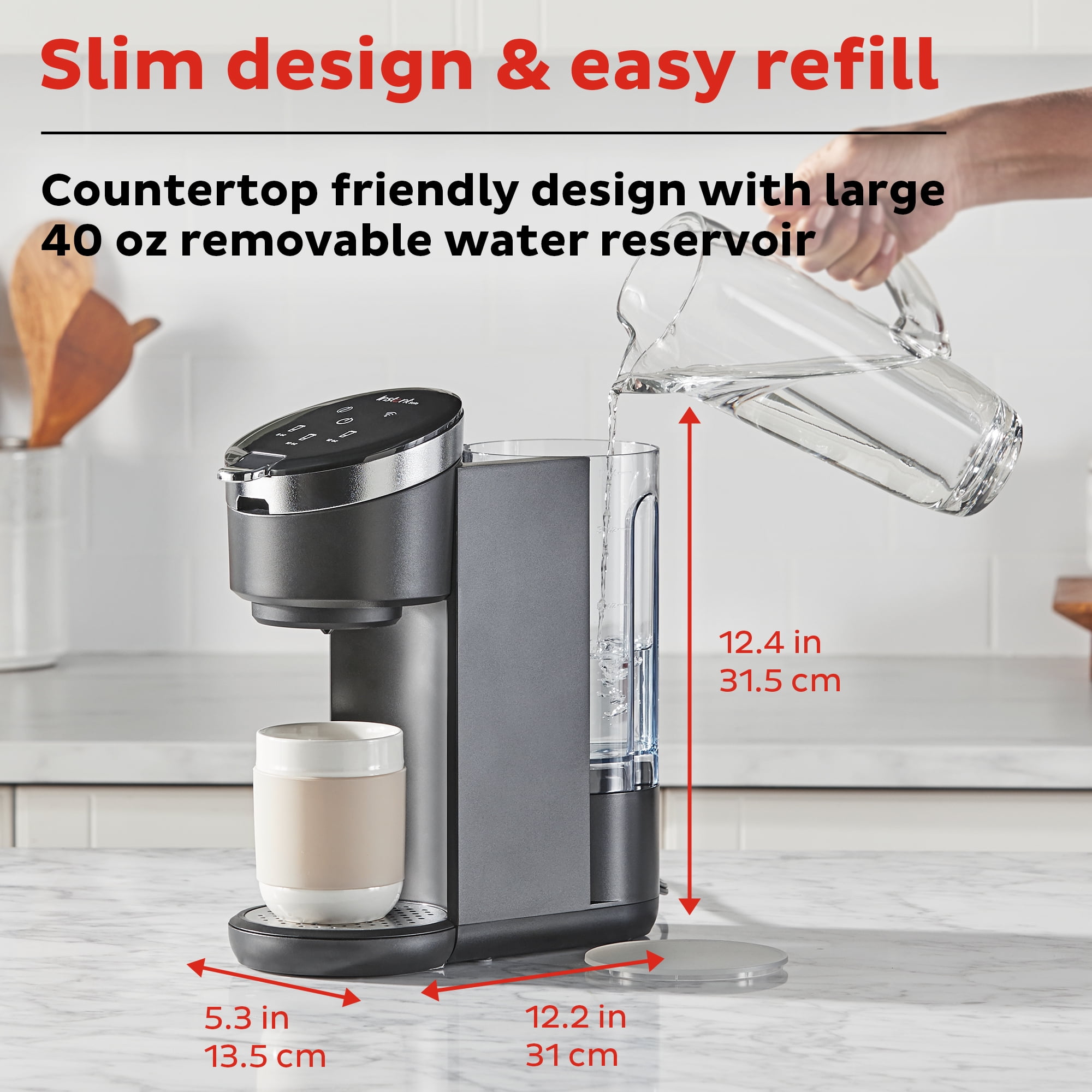 Instant Solo Single Serve Coffee Maker with WiFi Connection and Customizable Brew Strength, 40 oz Water Reservoir, Black - Image 7