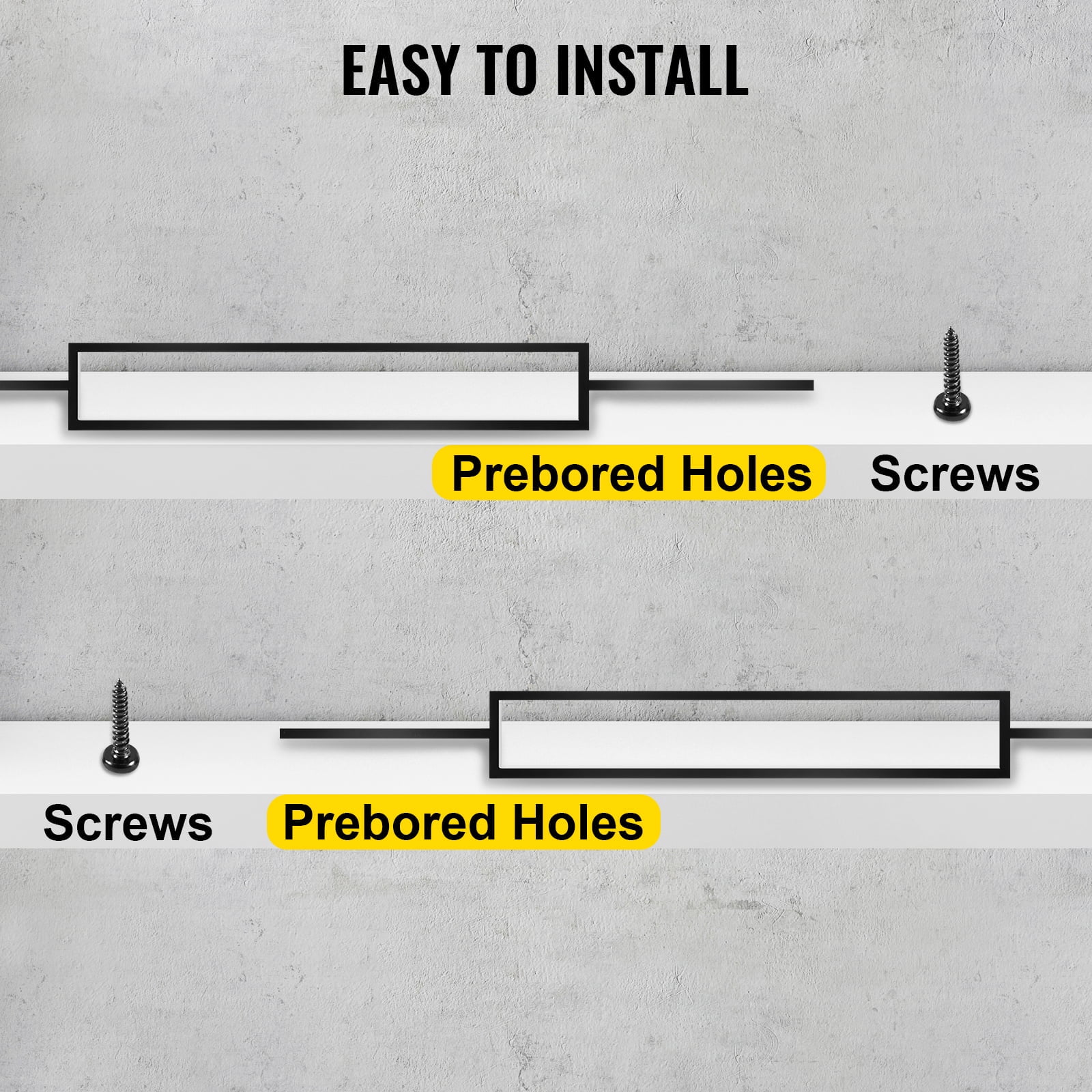 KFFKFF Deck Balusters, 11 Pack Metal Deck Spindles, 44"x0.5" Staircase Baluster With Screws, Iron Deck Railing for Wood and Composite Deck, Stylish Black Baluster for Outdoor Stair Deck Porch - Image 9