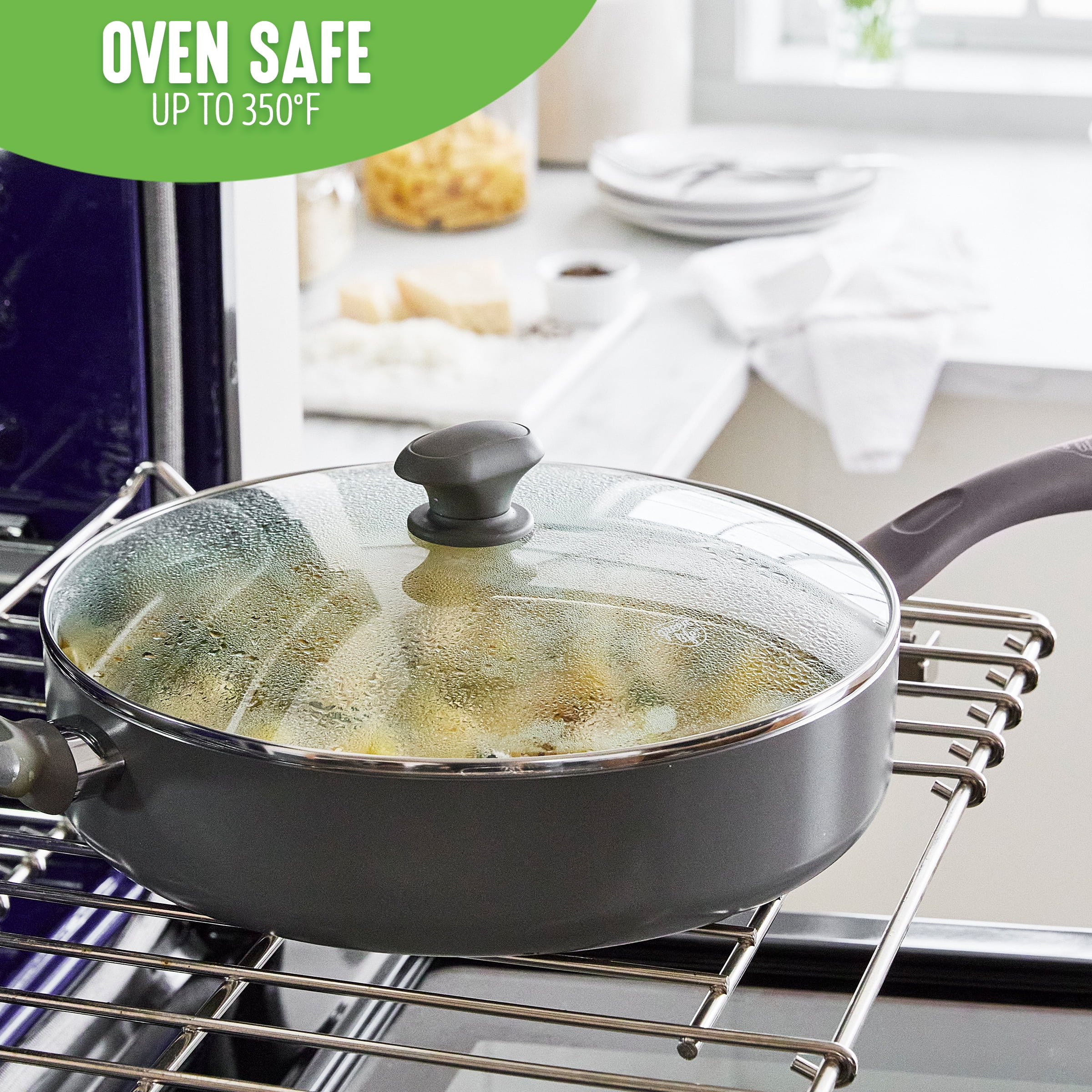 GreenLife Savory Ceramic Nonstick Gray 5 Quart Saute Pan - Image 3