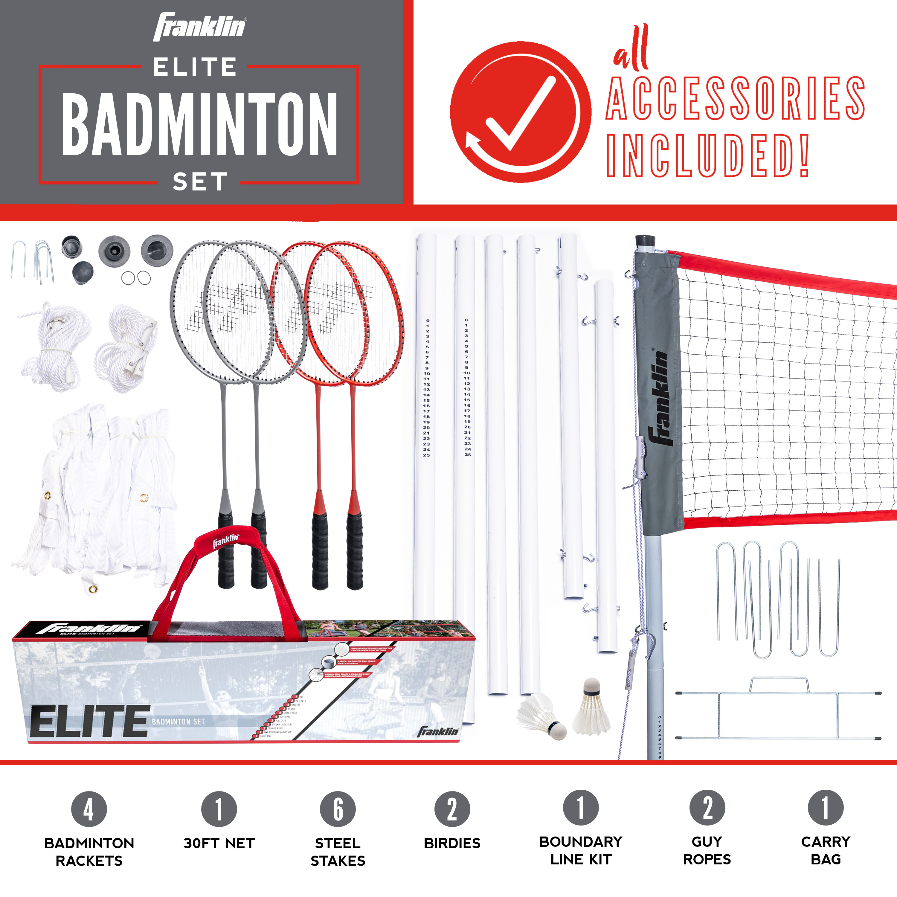 Franklin Sports Elite Badminton Set - Image 2