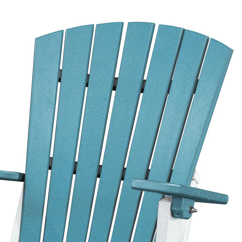 OS Home and Office Model 519ARW Fan Back Folding Adirondack Chair finished in Aruba Blue with White Base color - Image 2