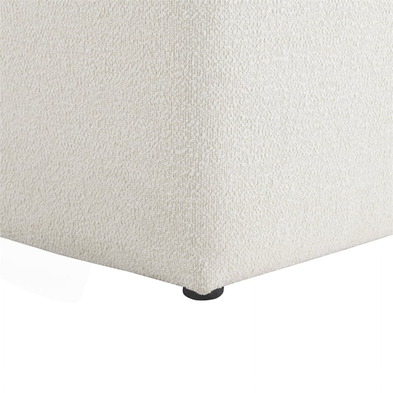 Lifestyle Solutions Ellway Modern Fabric Solid Print Accent Chair with Pillow, Ivory - Image 10