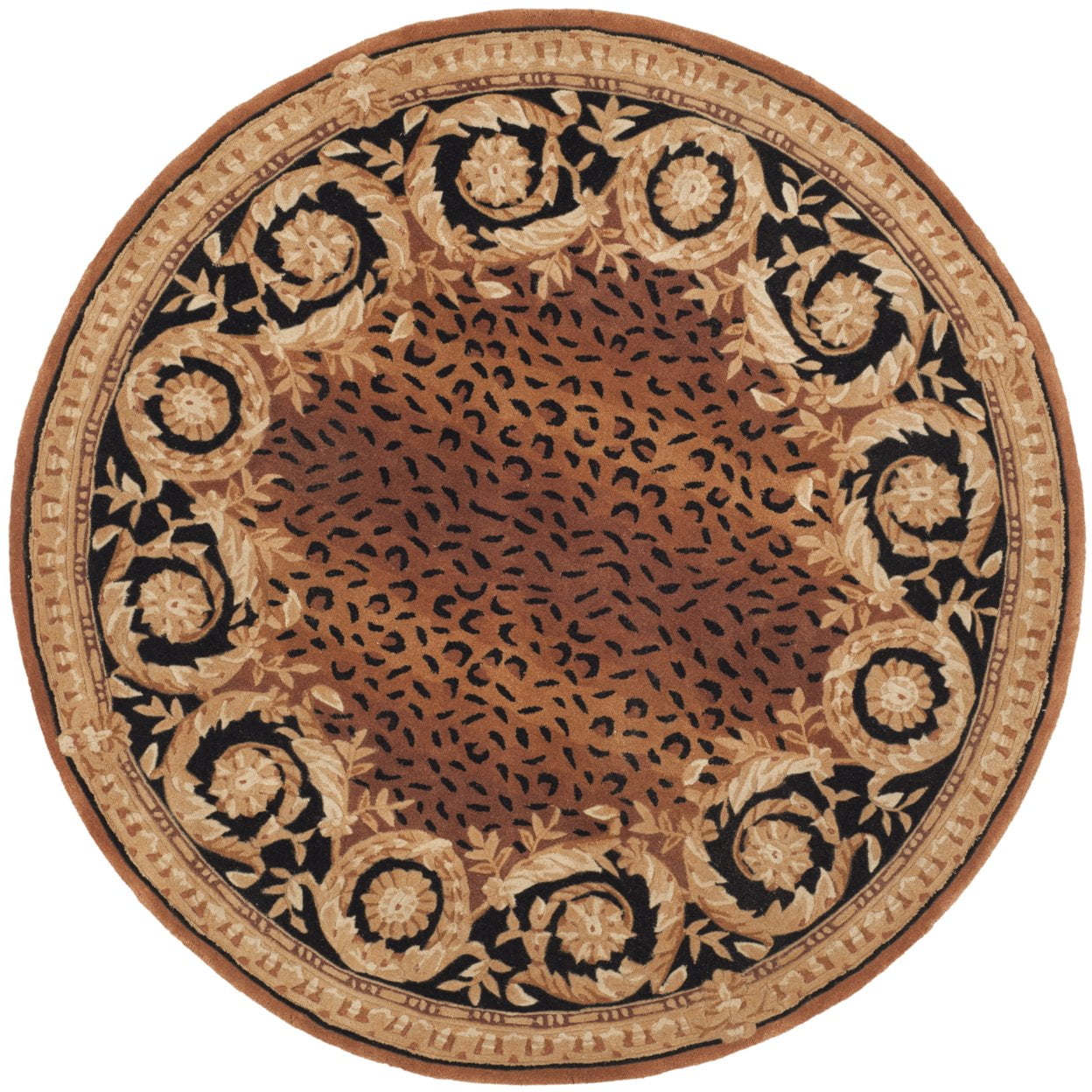 SAFAVIEH Naples Karenza Oriental Wool Area Rug, Black/Gold, 4' x 6' - Image 7