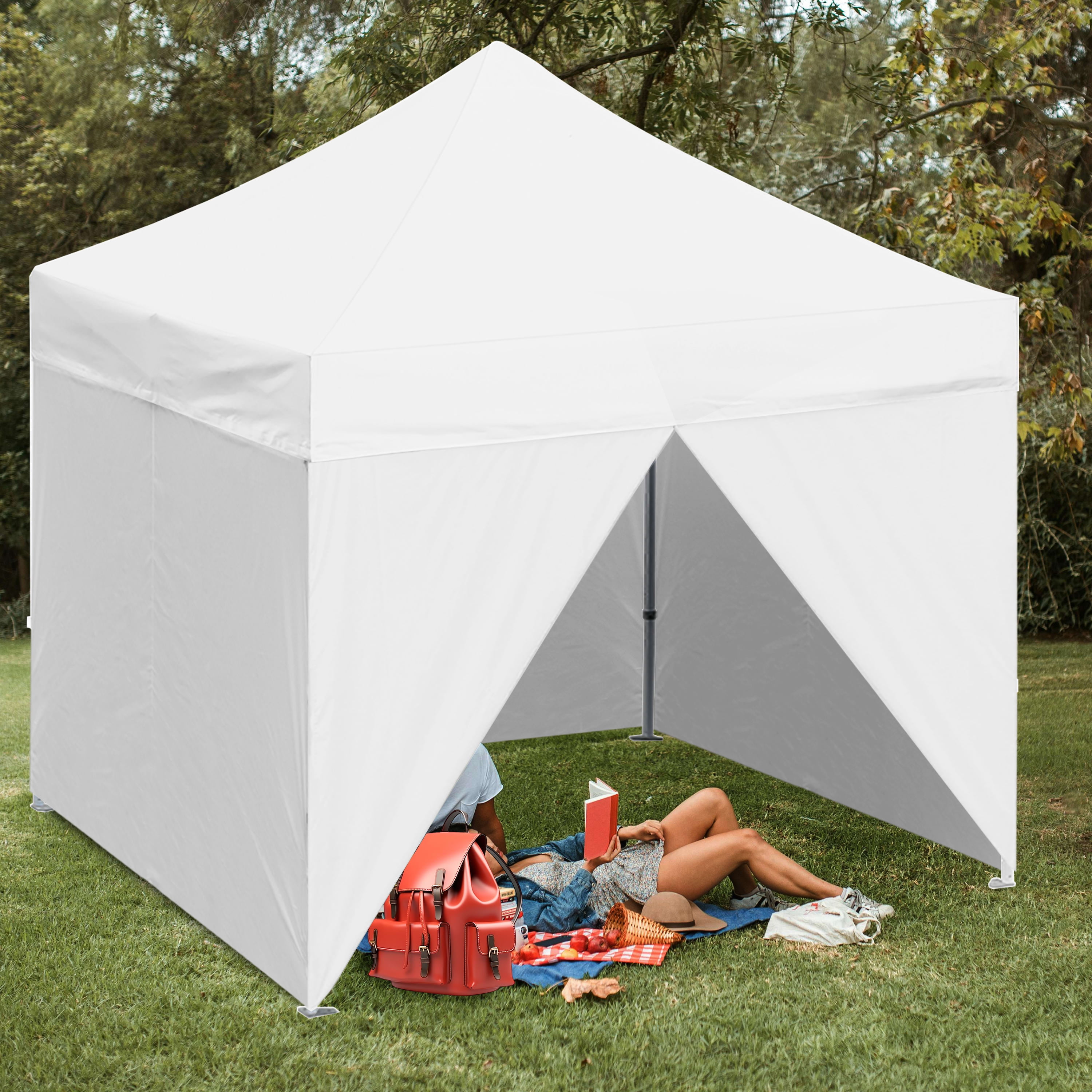 Euromax 10x10ft Pop up Canopy Commercial Tent with 4 Zippered Sidewalls,Black - Image 4