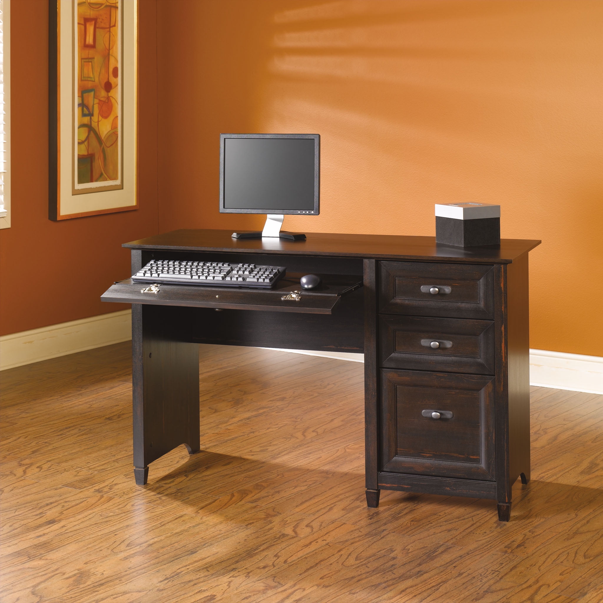 Sauder New Cottage Pedestal Desk, Antiqued Paint Finish - Image 6