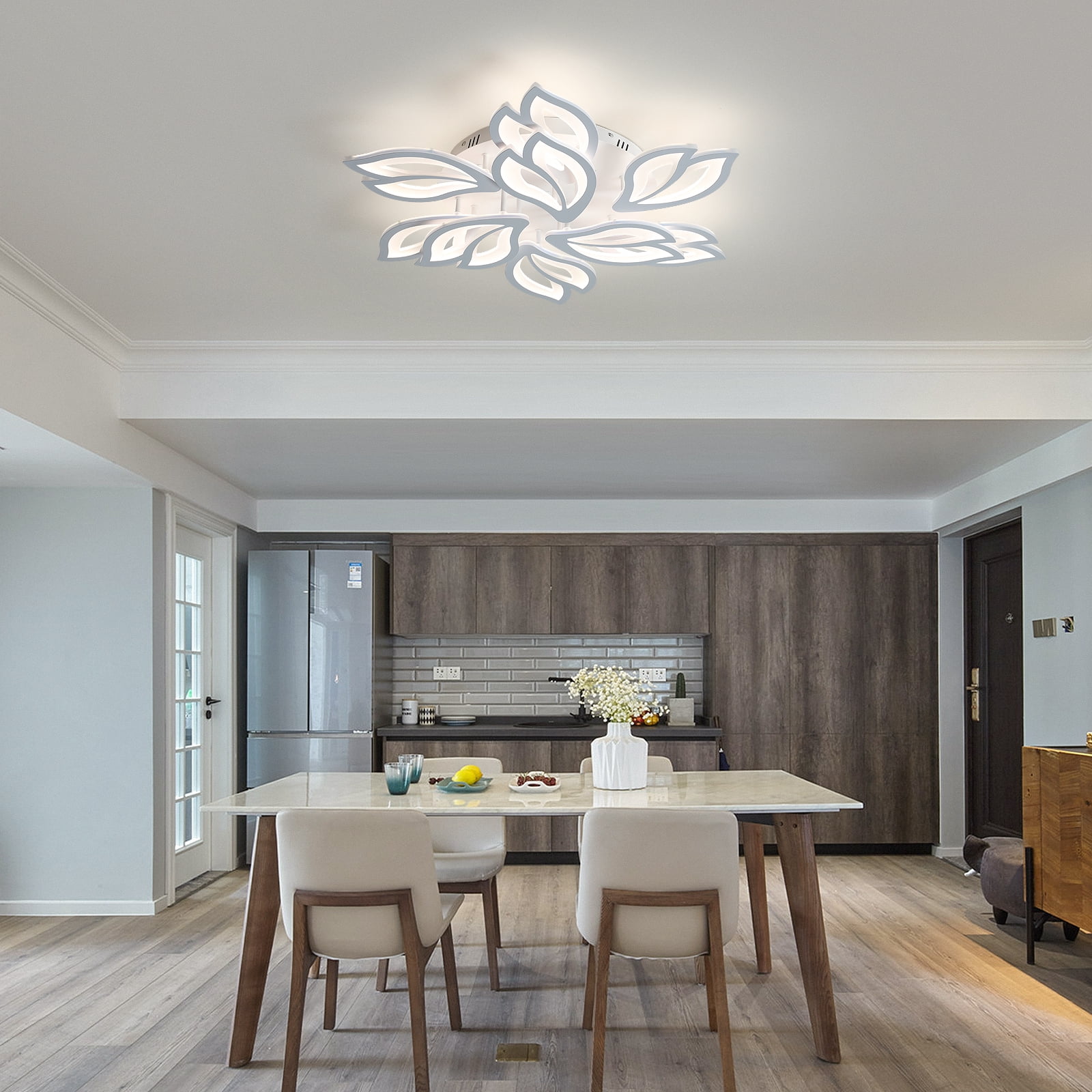 Garwarm Modern Ceiling Light, 29.5in Dimmable LED Flush Mount Ceiling Lamp, 75W Acrylic Sahde Ceiling Chandelier Lighting Fixture with Remote Control for Living Dining Room Bedroom - Image 4