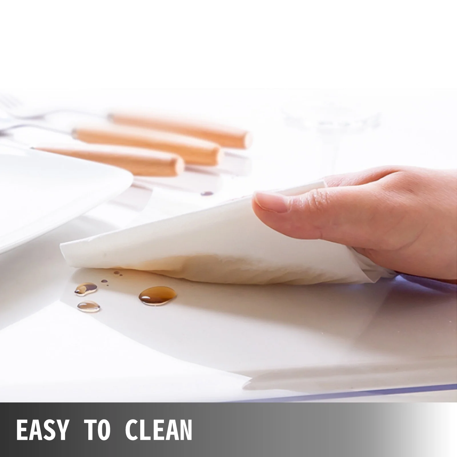 VEVORbrand Clear Table Protector 42" x 84",PVC 1.5 mm Thick Wipeable Easy Clean, Desk Protector for End Table, Night Stand, Dresser - Image 2