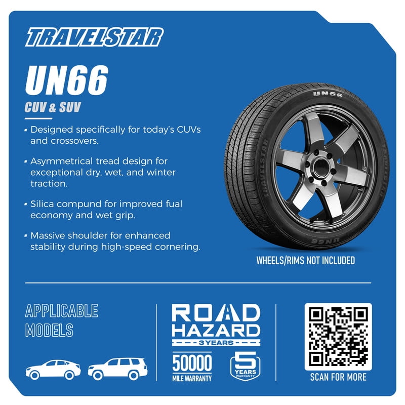 Travelstar UN66 225/70R16 103H High Performance All Season Crossover CUV/SUV Tire 225/70/16(Tire Only) - Image 3