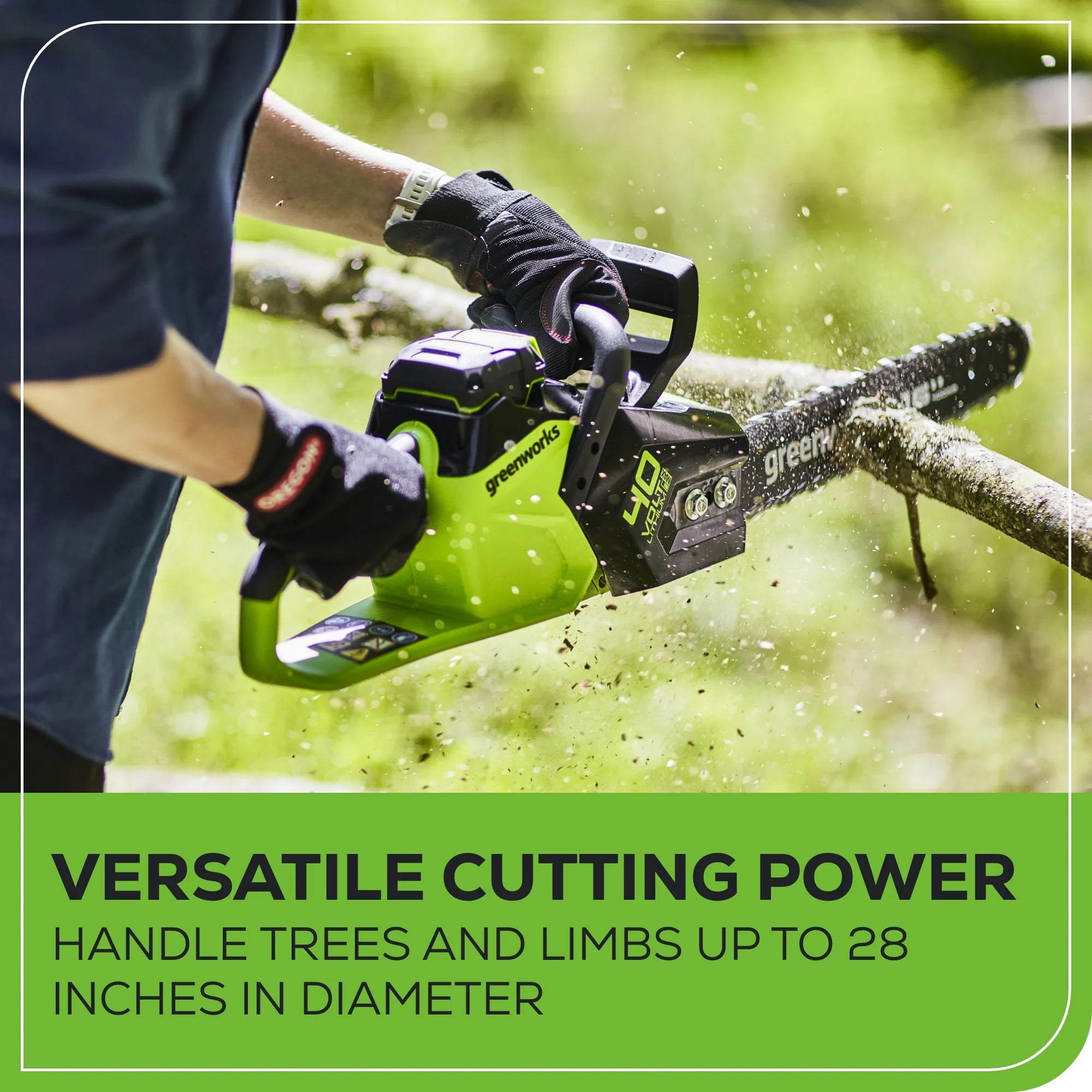 Greenworks 40V 16" Brushless Chainsaw with 4 Ah Battery & Charger 2016802AZ - Image 12