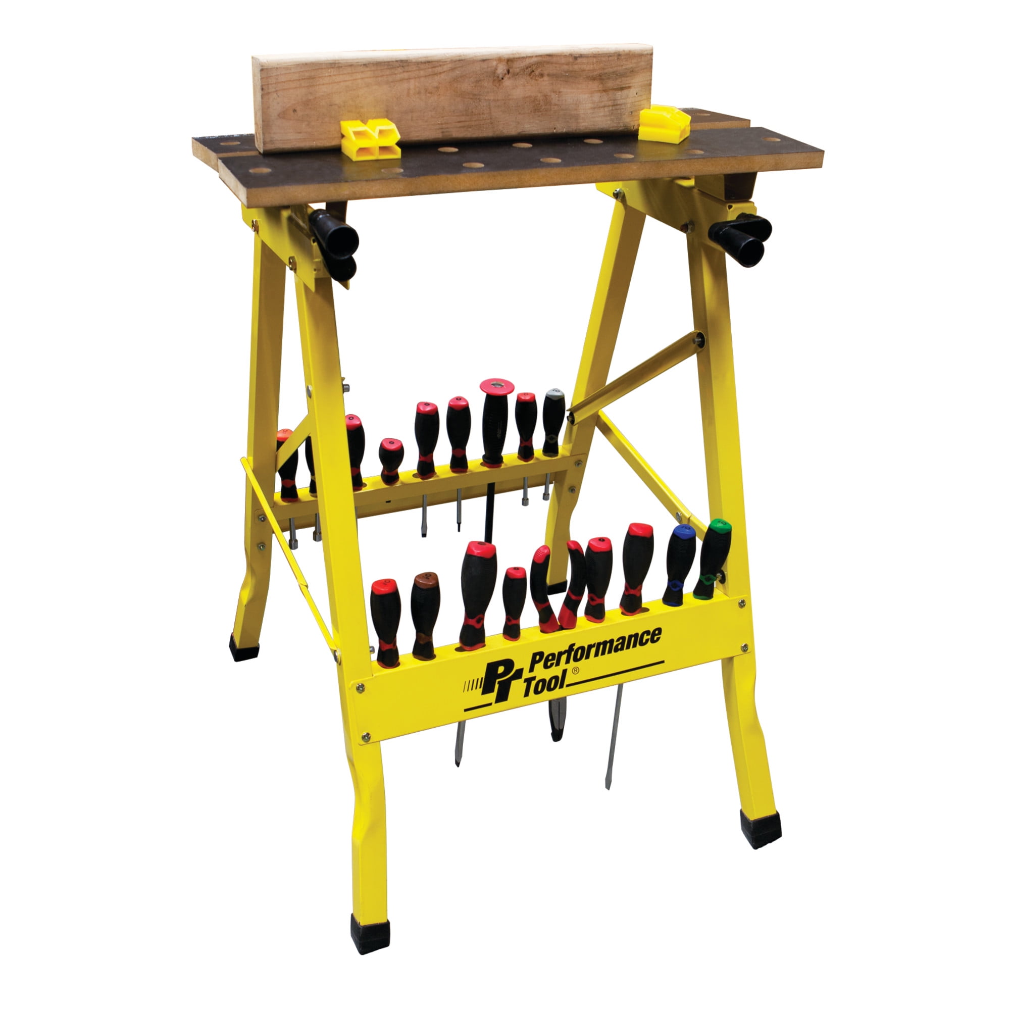 Performance Tool W54025 Portable Multipurpose Workbench and Vise (200 lbs Capacity) , Yellow - Image 5