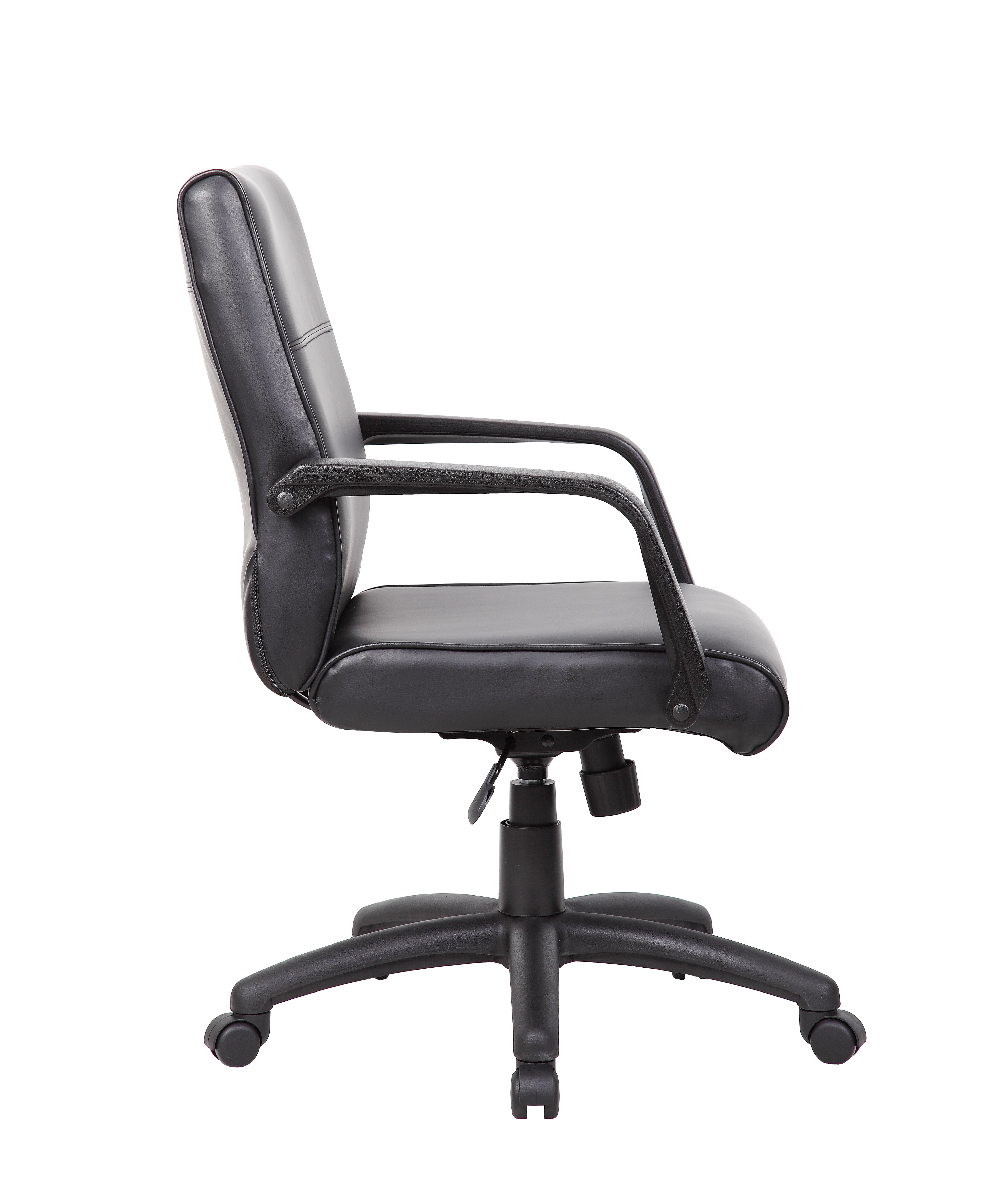 Boss Office Products Mid Back LeatherPlus Executive Chair with Casters, Black - Image 7