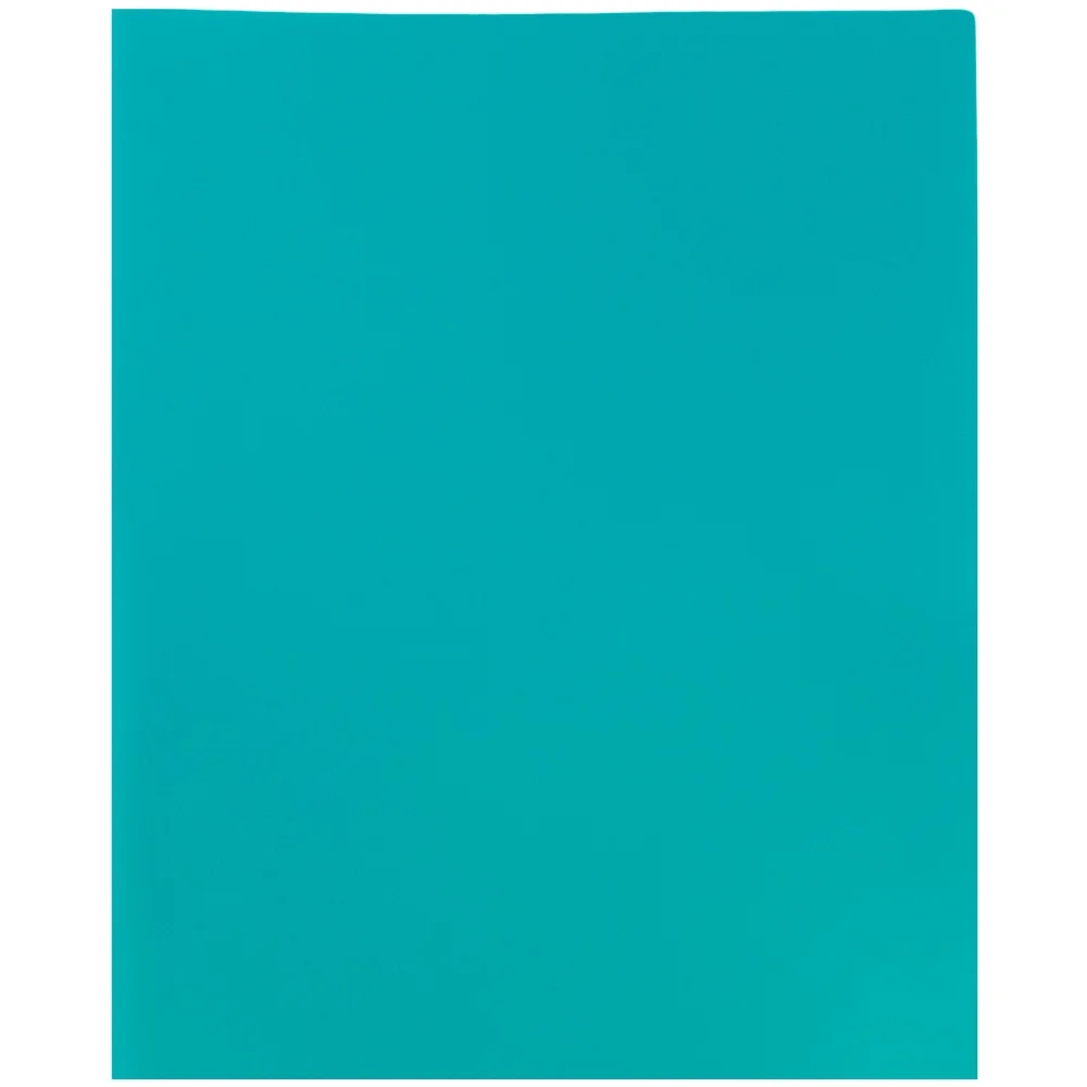 JAM Paper Medium Weight Plastic Presentation Folder, Teal, 96/pack - Image 4