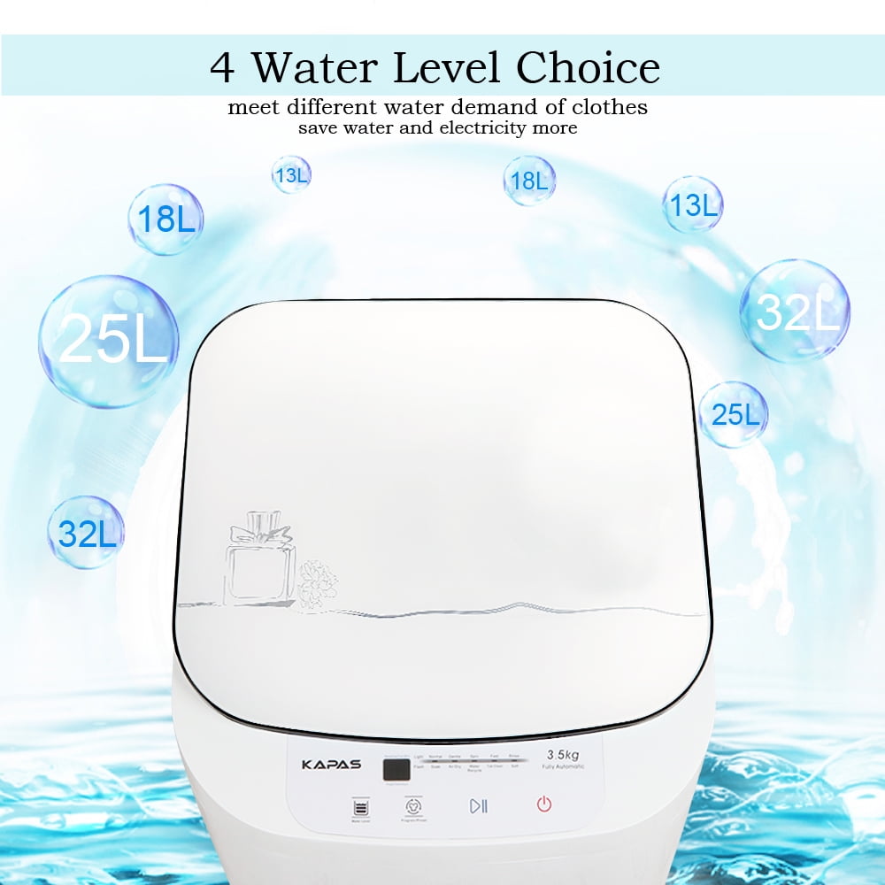 Compact Washing Machine, KAPAS Fully Automatic 2-in-1 Washer & Dryer Machine with 8 lbs. Capacity Top Load Tub Washer in White - Image 5