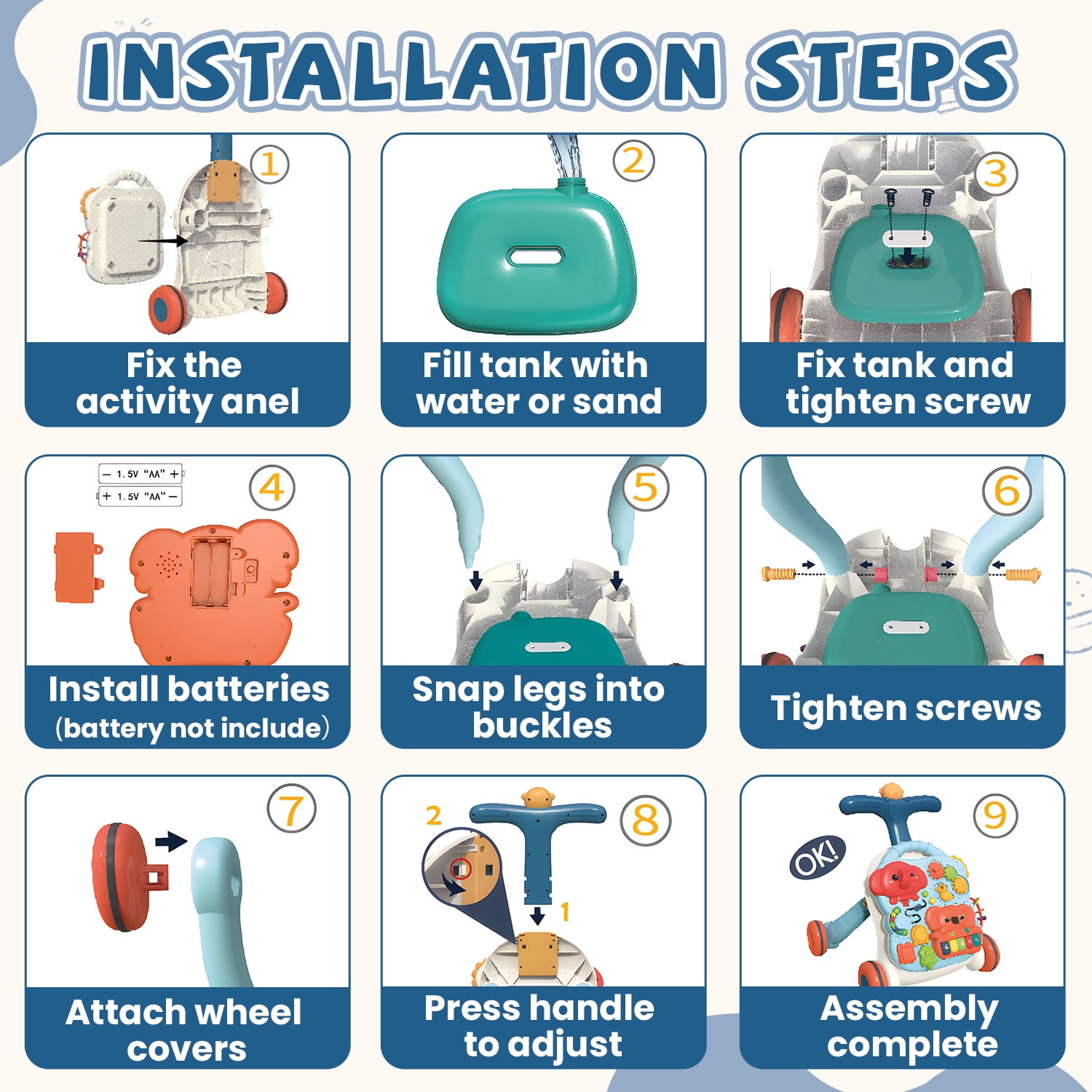 JoyStone 3-in-1 Baby Walker Baby Sit-to-Stand Learning Walker Kids Educational Toy Gift for Toddlers Infant Boys Girls - Image 5