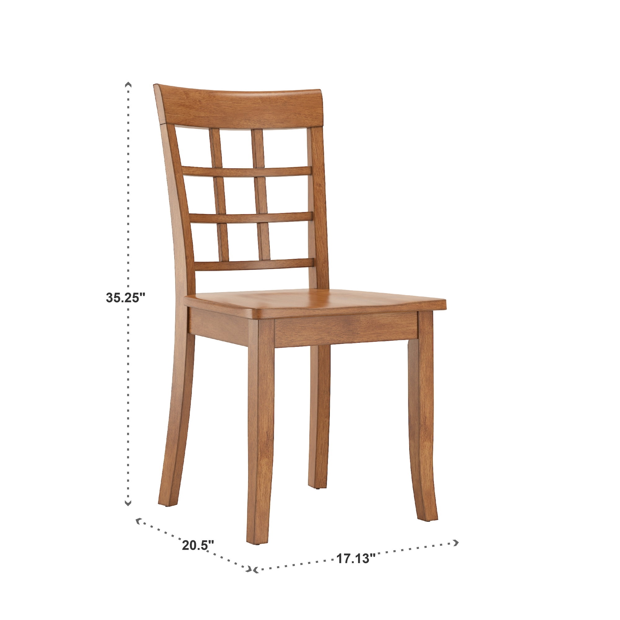 Lexington 5-Piece Wood Dining Set, Round Table and 4 Window Back Chairs, Oak - Image 3