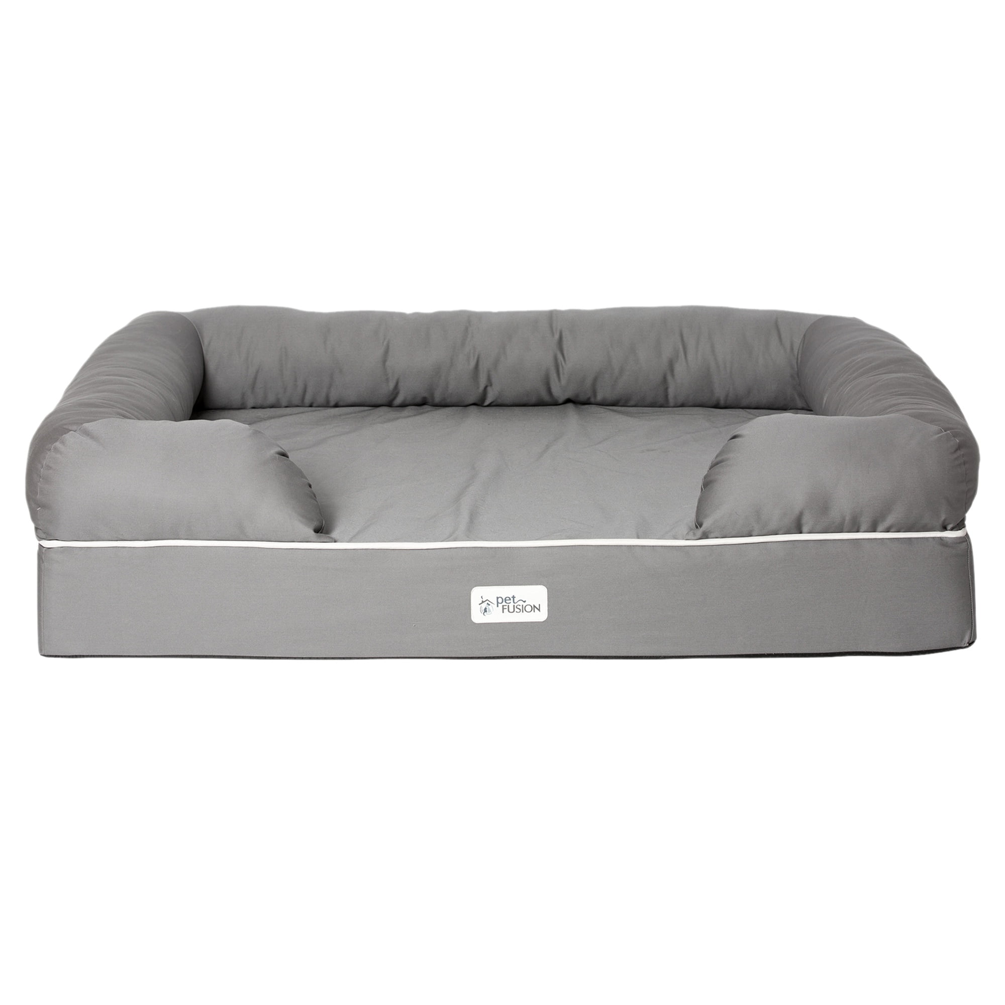 PetFusion Ultimate Orthopedic Memory Foam Dog Bed & Lounge with Medium Firmness Pillow, Waterproof Liner & Breathable Cotton Cover, Small, Gray - Image 9