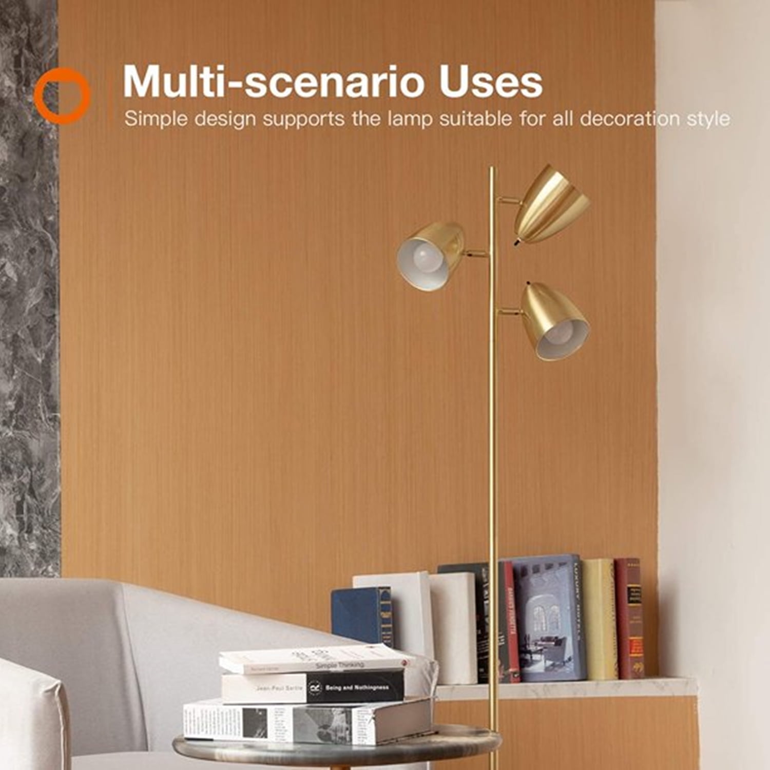 Devo 3 Light LED Floor Lamp, Modern Tree Design with Edison Bulbs, 360° Rotating Shades & Individual Switches, Super Bright Standing Lamp for Living Room, Bedroom, Tall Adjustable Pole Light - Image 6