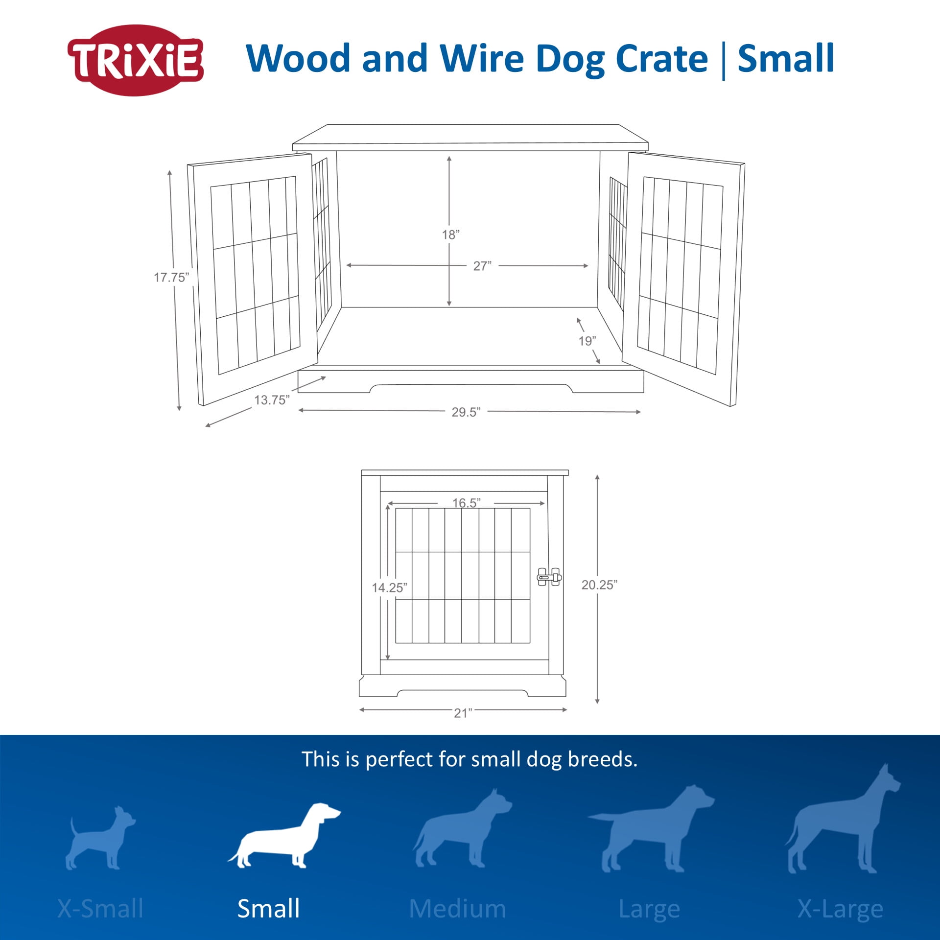 TRIXIE 29.5" Dog Crate, Indoor Crate Table for Dogs Up to 25 lb, Small Dog Kennel, White - Image 5