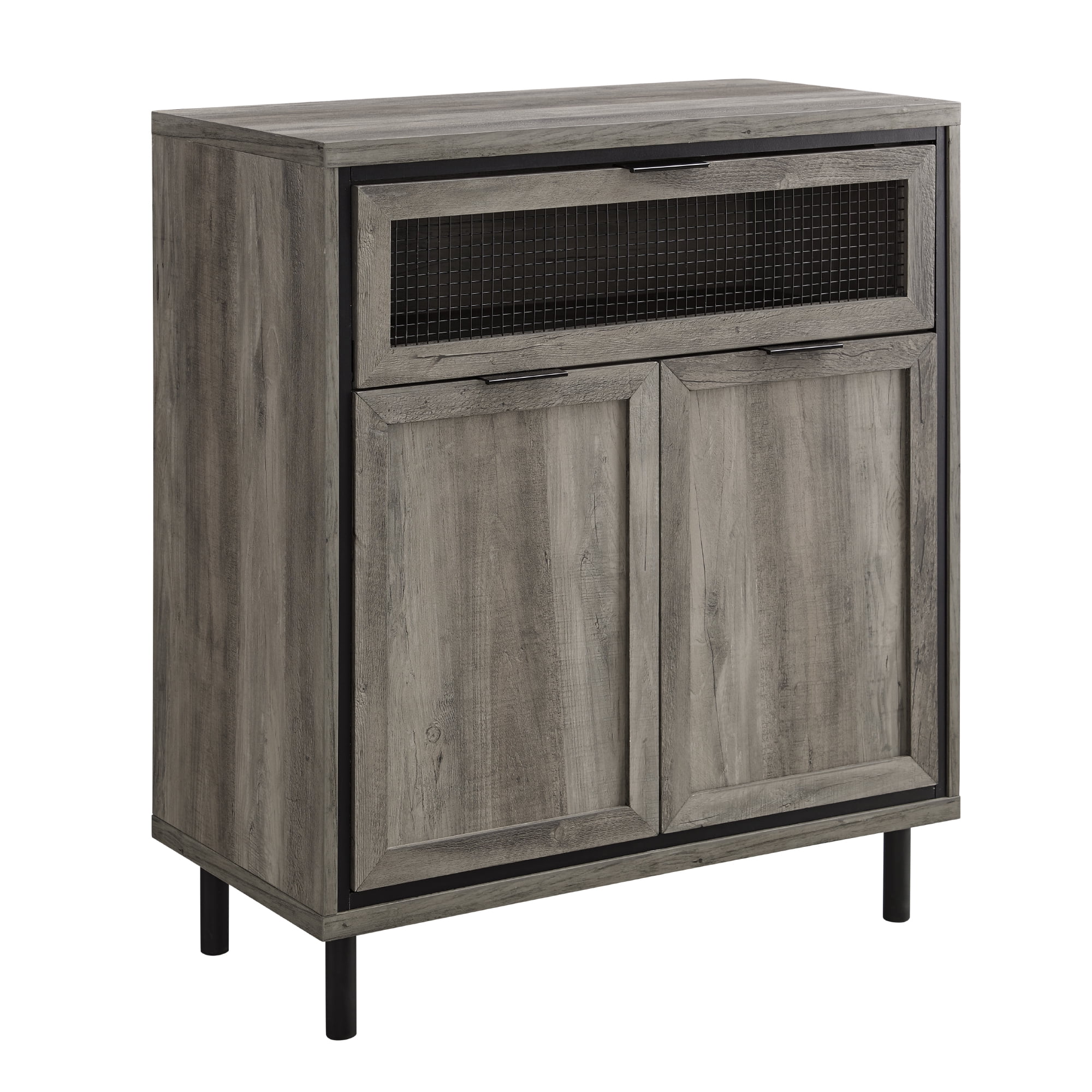 Manor Park Metal Mesh Drop-Down Door Accent Cabinet, Grey Wash - Image 5