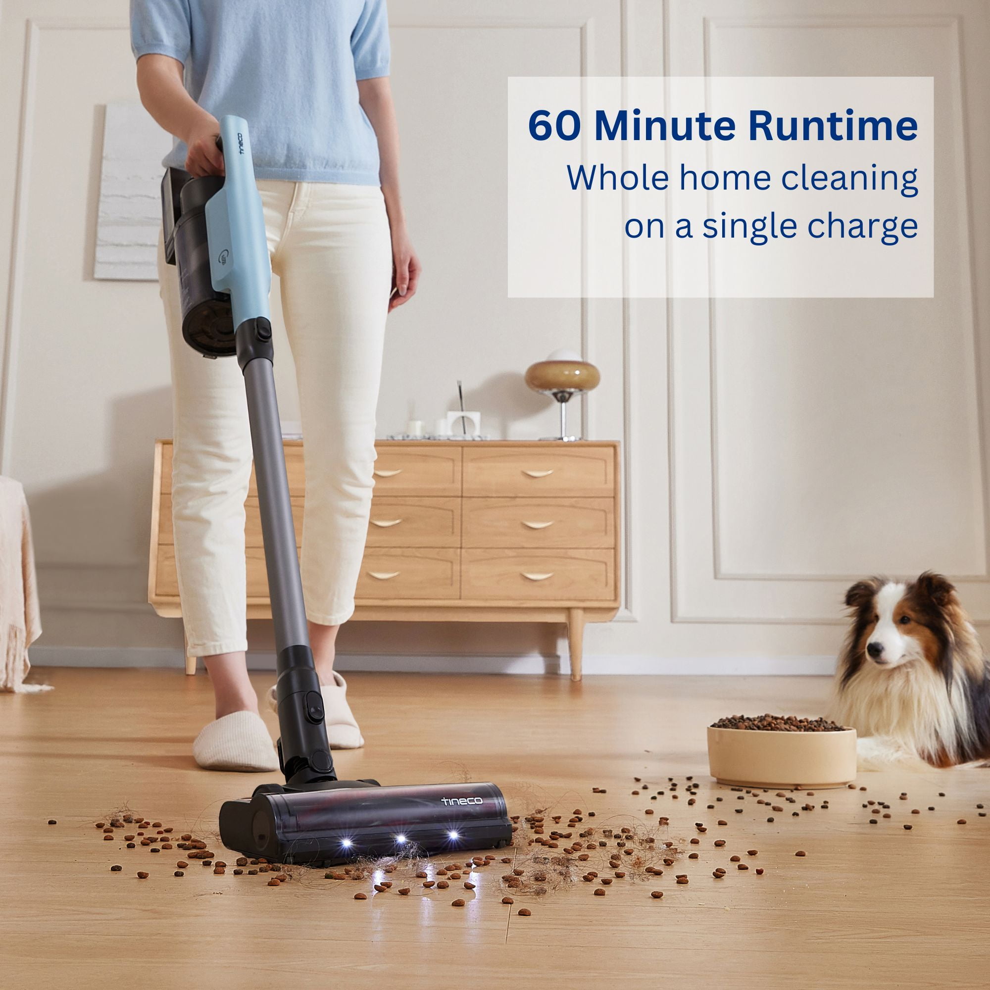 Tineco GO PET Cordless Vacuum with ZeroTangle Brush, 60 min Runtime, 1L Dustbin (GO303) - Image 2