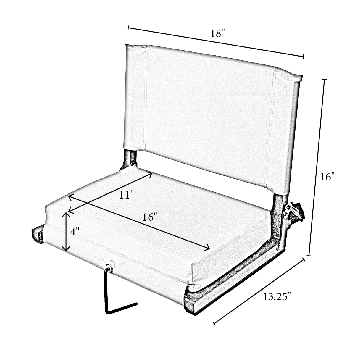 Stadium Chairs for Bleachers with Back Support by Outdoor Leisure Products, Large Ultra-Padded Seat for Complete Comfort, Easy Carry Handle with Adjustable Shoulder Strap - Image 2