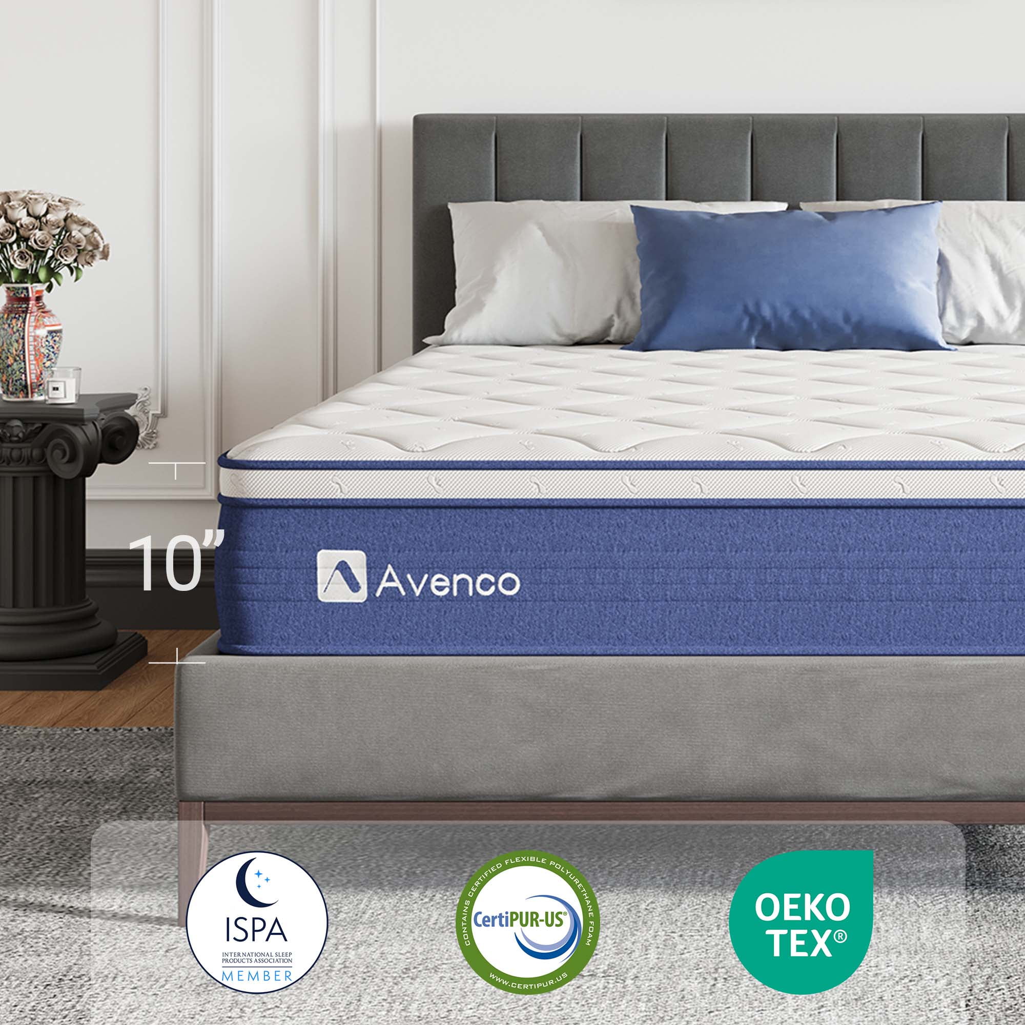 Avenco Airsea 10"Twin Size Medium Firm Support Hybrid Mattress, Motion isolation Pressure Relif, CertiPUR-US - Image 2