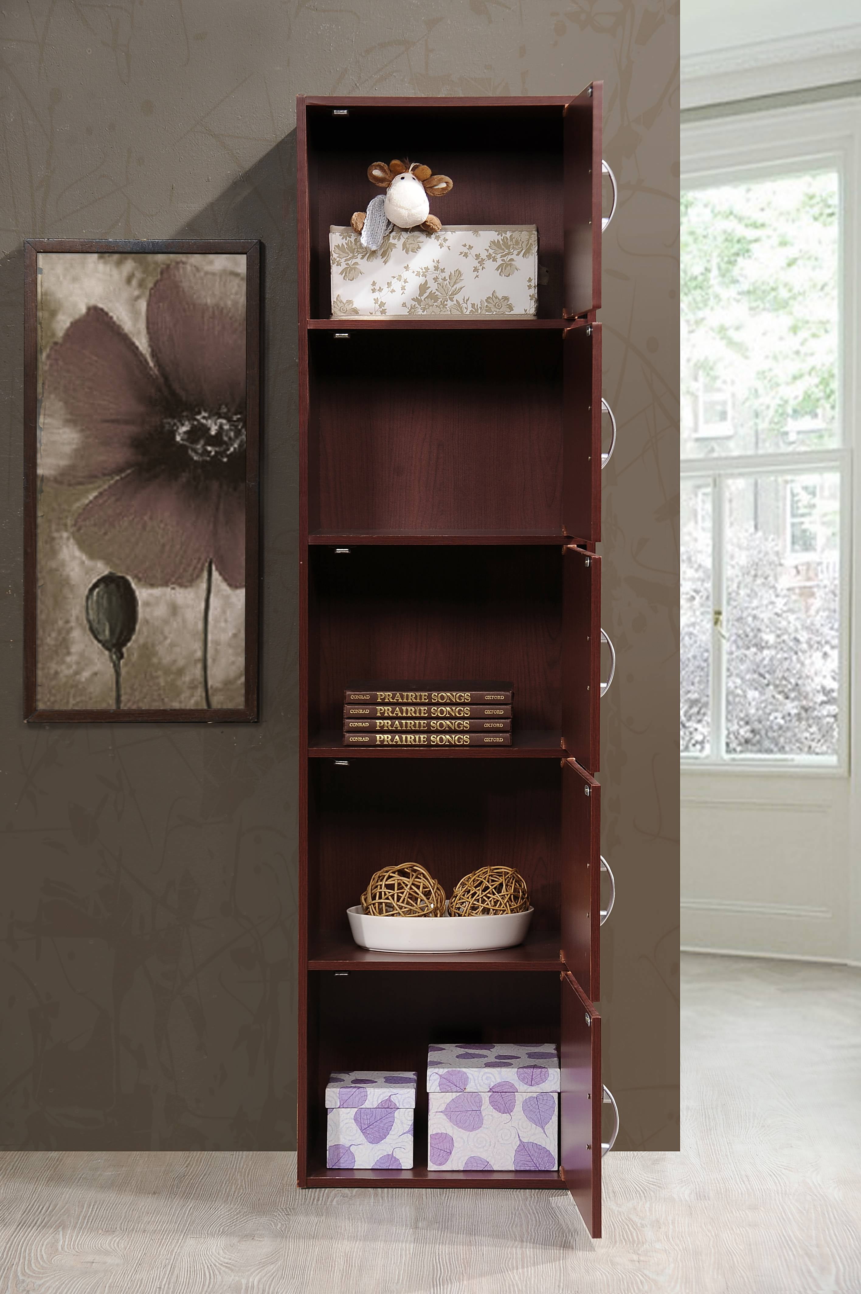 Hodedah 5-Shelf, 5-Door Multipurpose Cabinet, Multiple Colors - Image 5