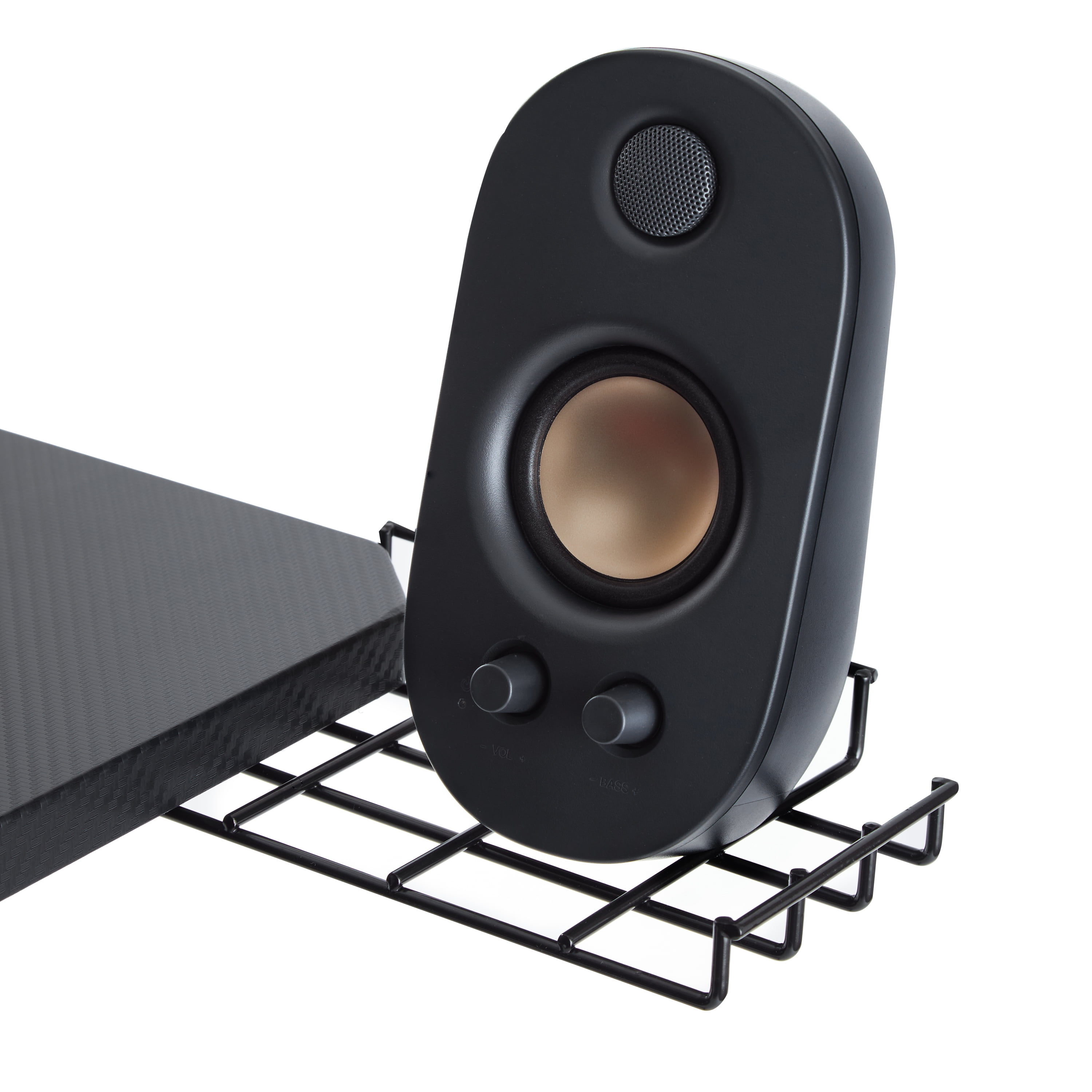 Seville Classics airLIFT Computer Writing Study Desk, Black and Red, 47" Carbon Fiber Z Frame - Image 2