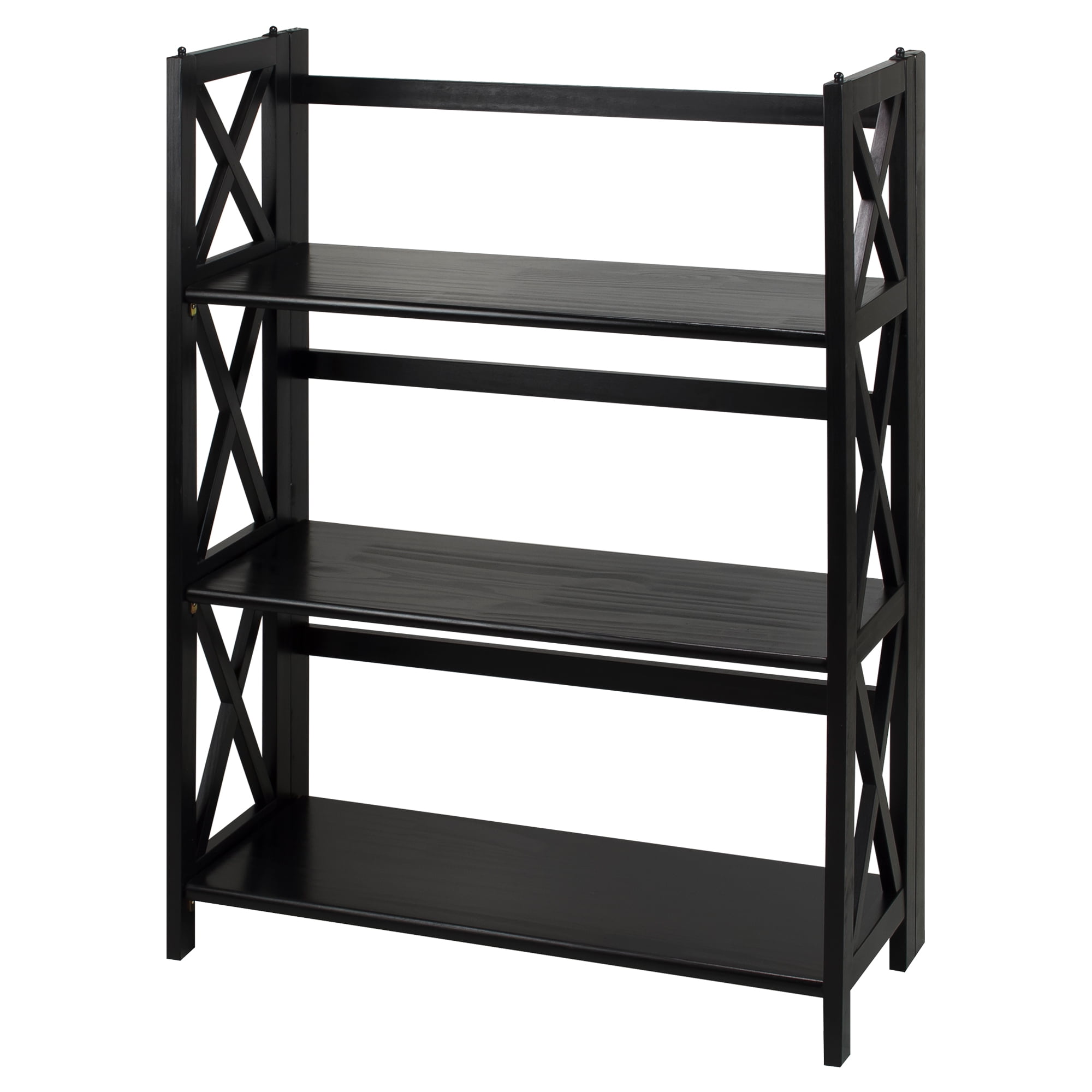 Casual Home Montego 3-Shelf Folding Bookcase -Black - Image 20