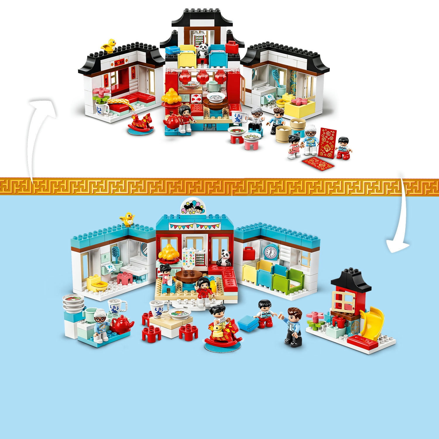 LEGO DUPLO Town Happy Childhood Moments 10943 Family House Toy Playset for Kids (227 Pieces) - Image 4