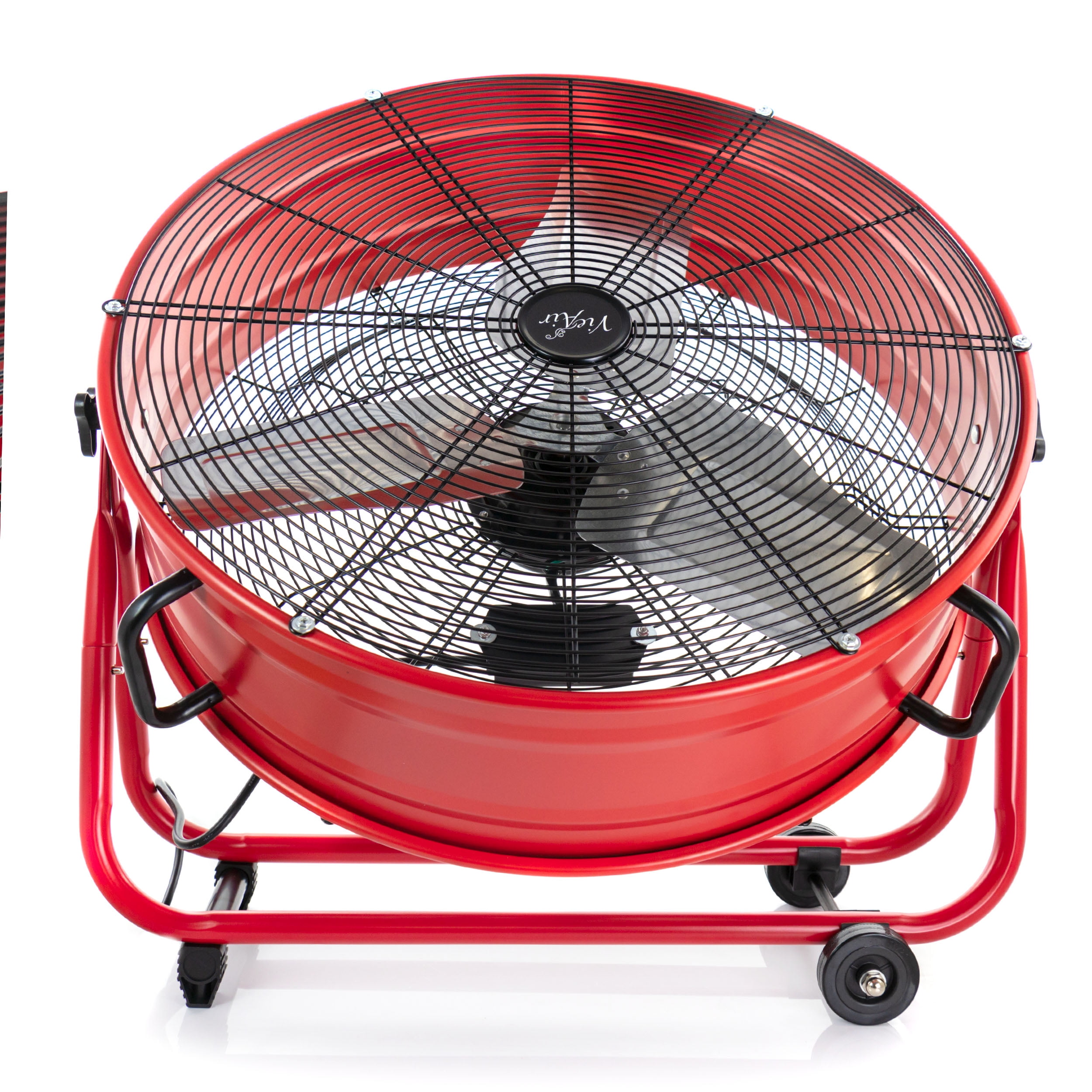 VieAir 24 Inch Commercial Floor Drum Fan in Red - Image 3