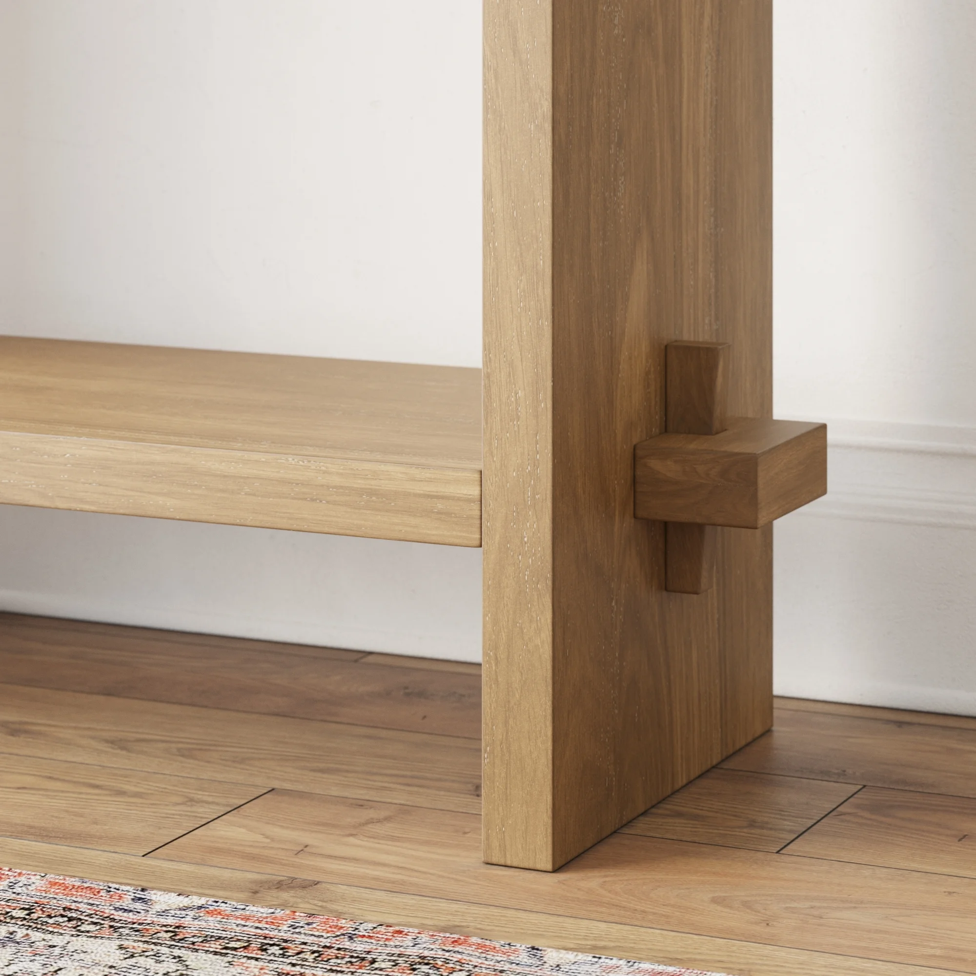 Nathan James Virgo Farmhouse Light Brown Console Accent Table for Entryway and Living Room - Image 2