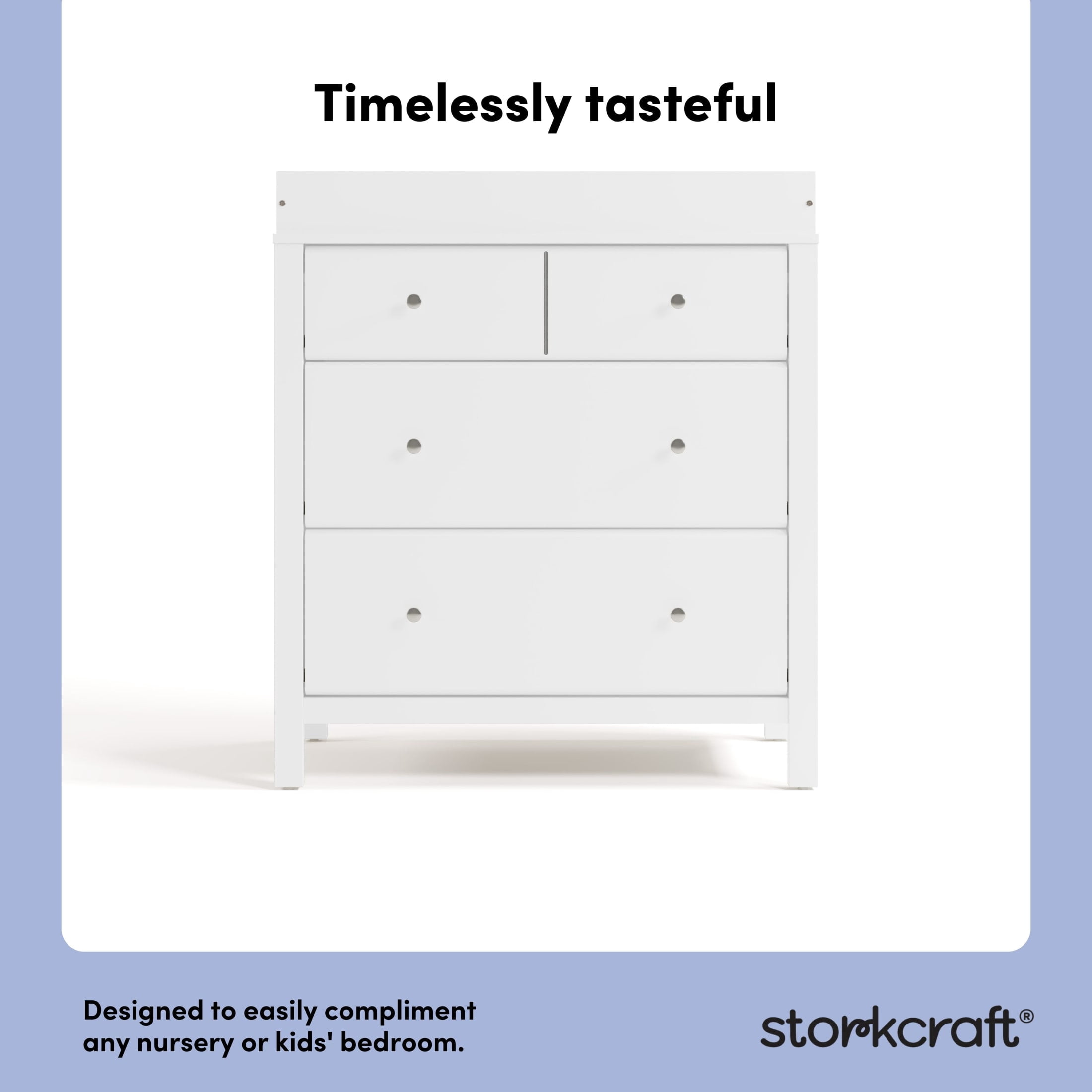 Storkcraft Horizon 3 Drawer Chest with Infant Changing Topper, White - Image 9
