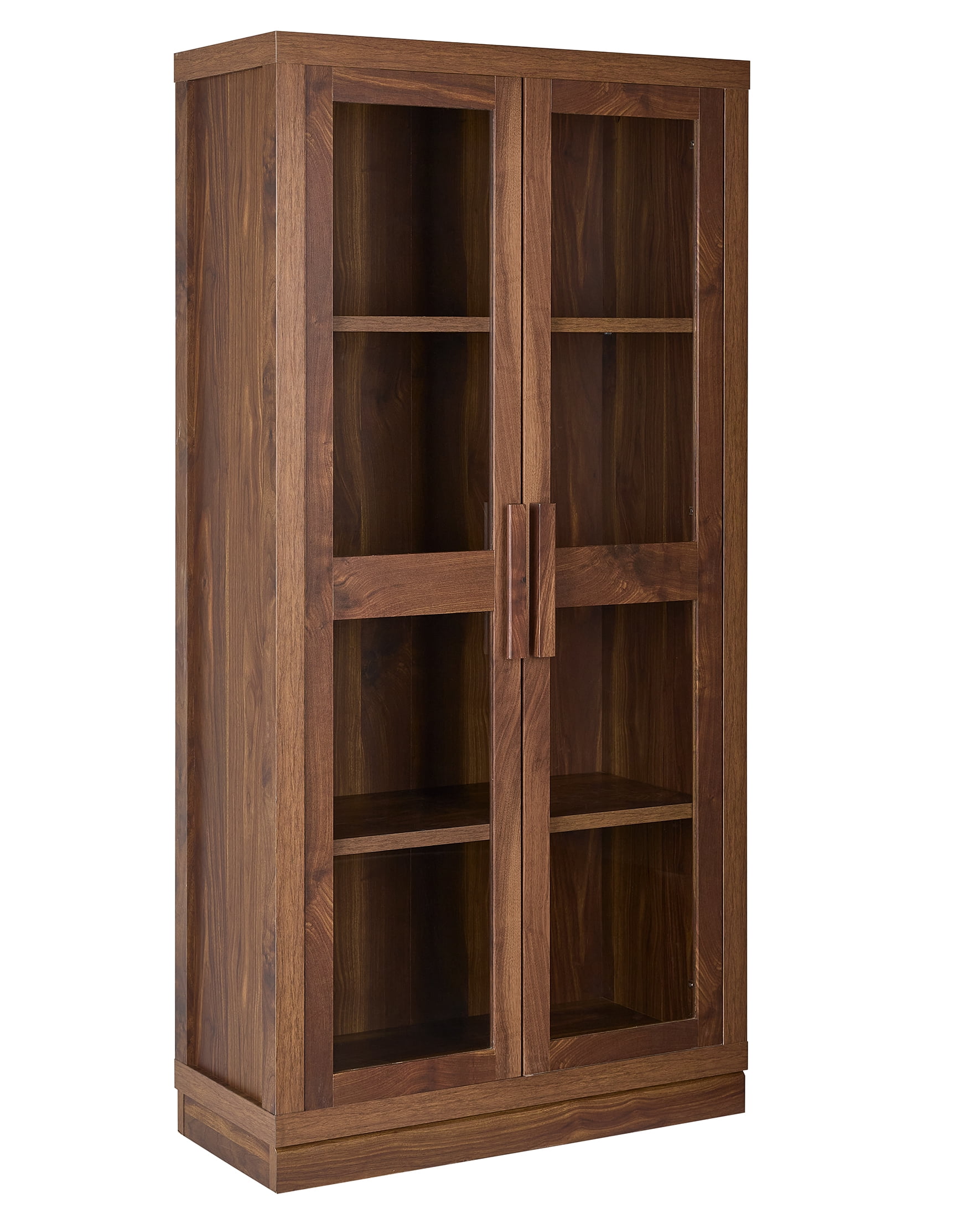 Better Homes & Gardens Ezra Glass Door Storage Accent Cabinet, Warm Walnut finish - Image 2