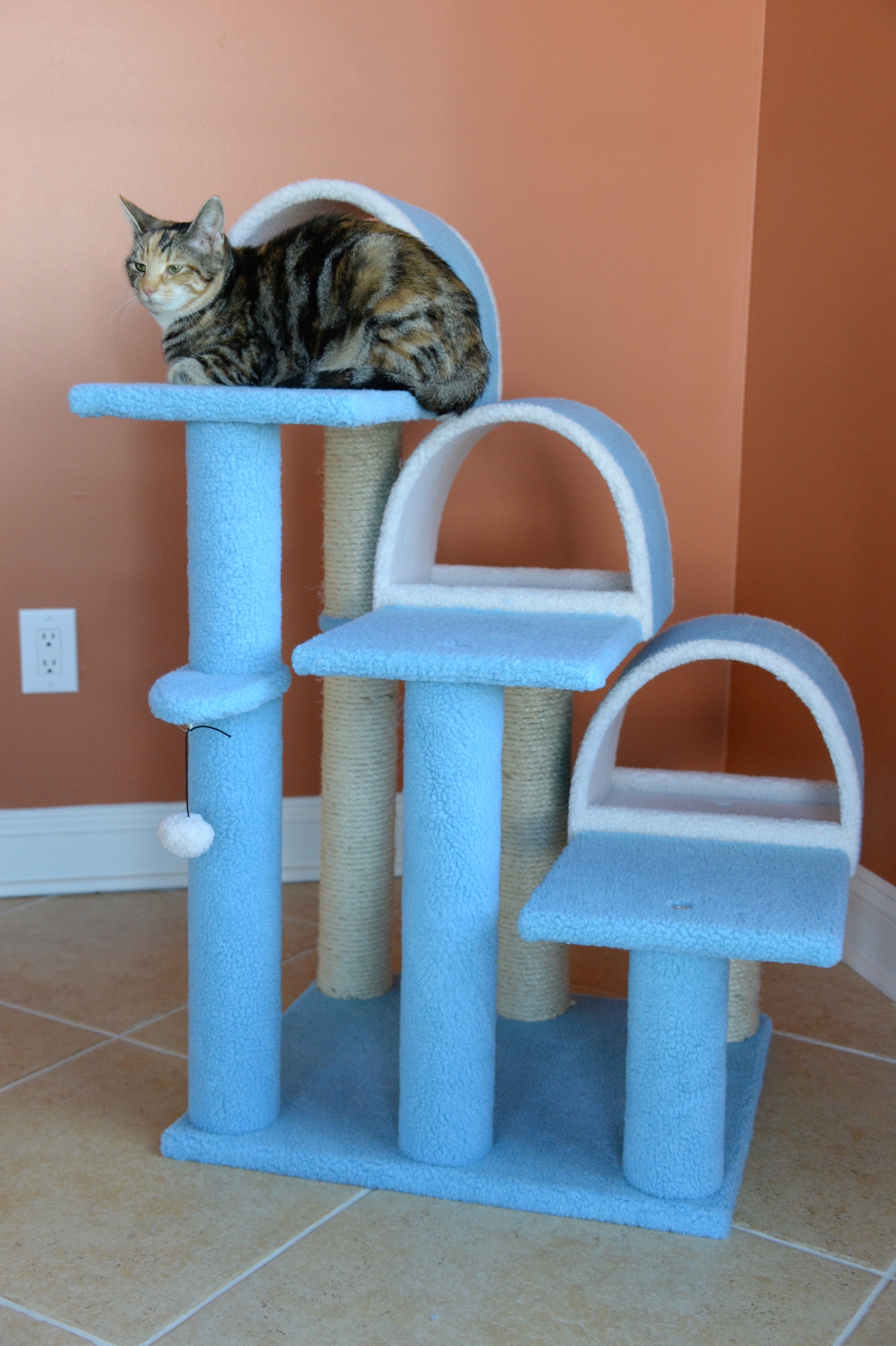 Armarkat Classic real wood Cat Tree Model B3803, 38 inch Sky Blue - Image 3