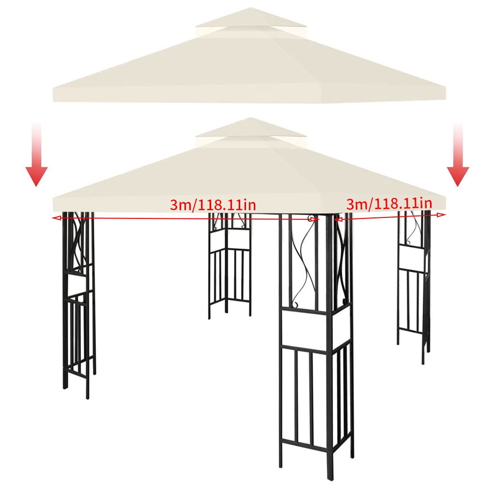 KIKIO 10' x 10' Top Replacement Cover for outdoor canopy,Gazebo Replacement Canopy Top,Patio CoverGarden Roof Tent - Image 3