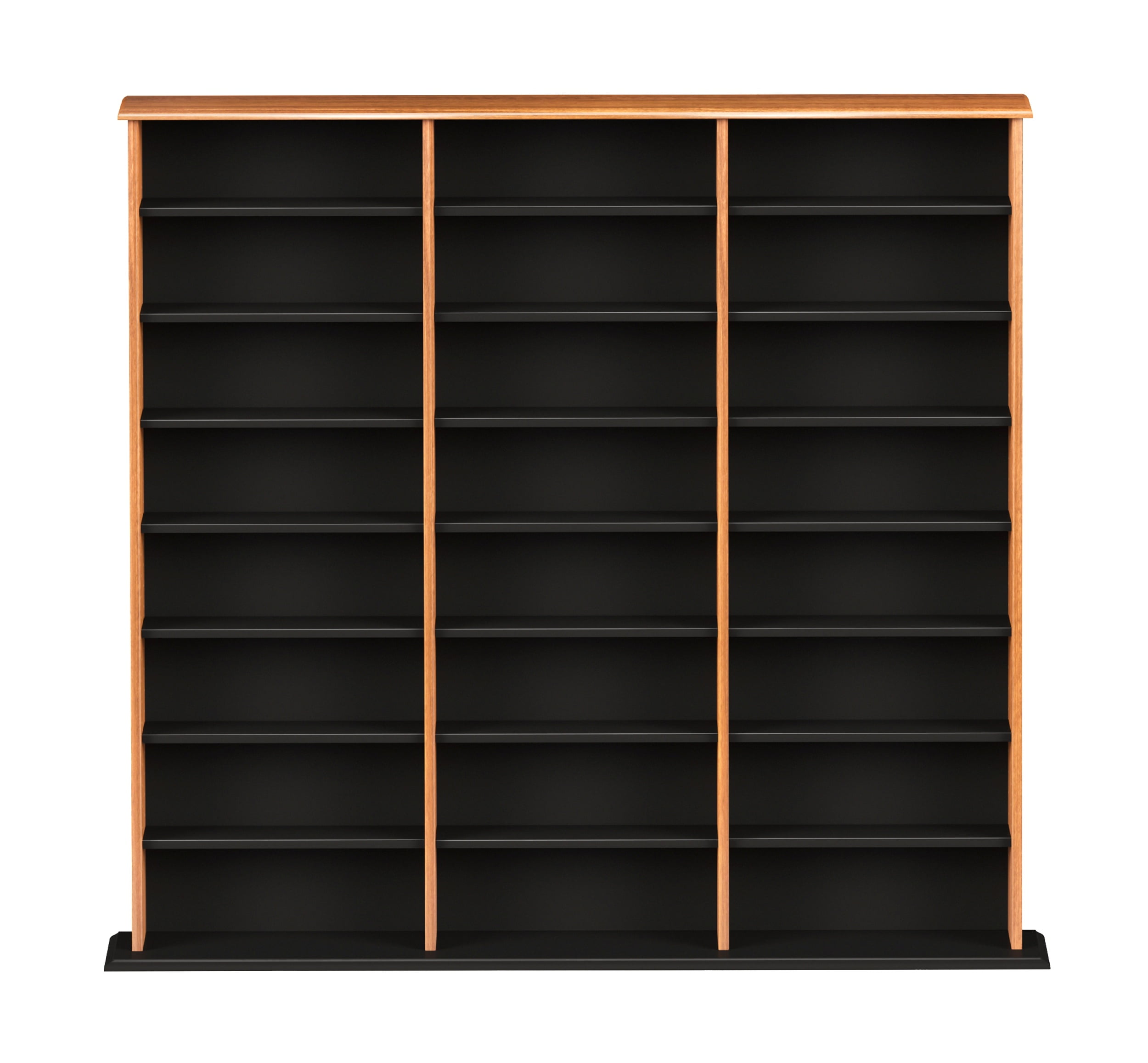 Prepac Triple Width Multimedia Wall Storage, Cherry and Black - Image 6
